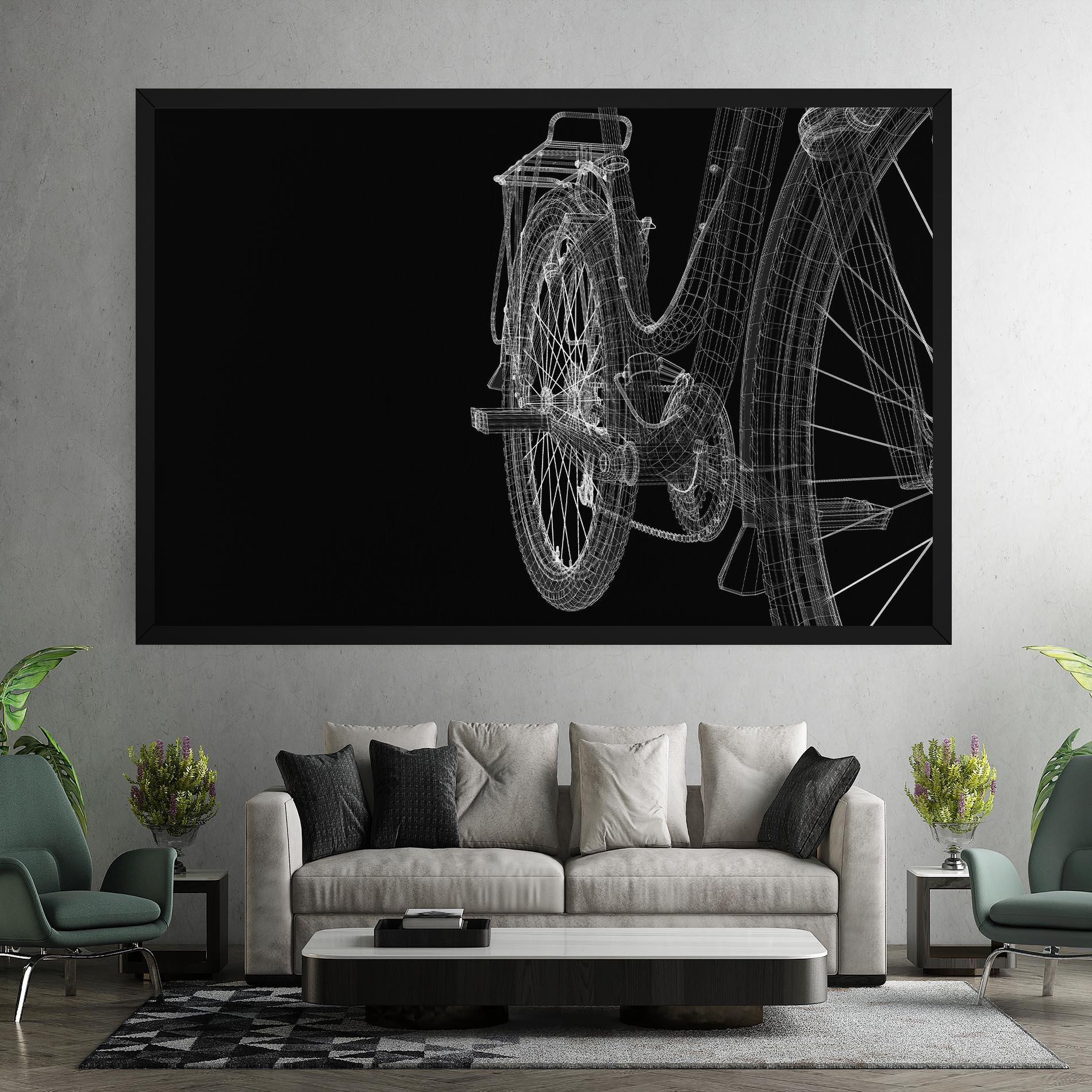 Vászonkép Bike Wire Model 3d mockup 7