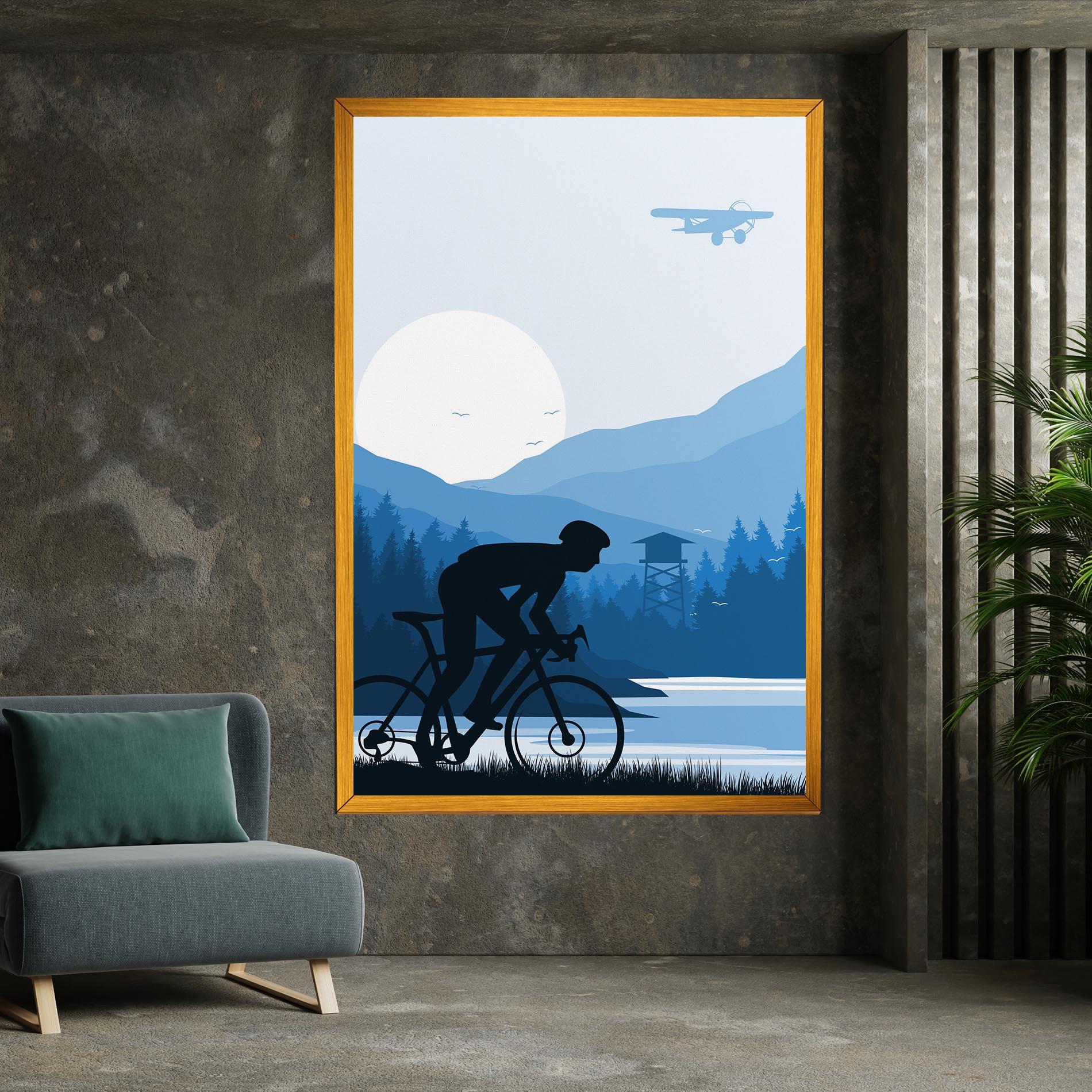 Vászonkép Blue Light Bike mockup 7