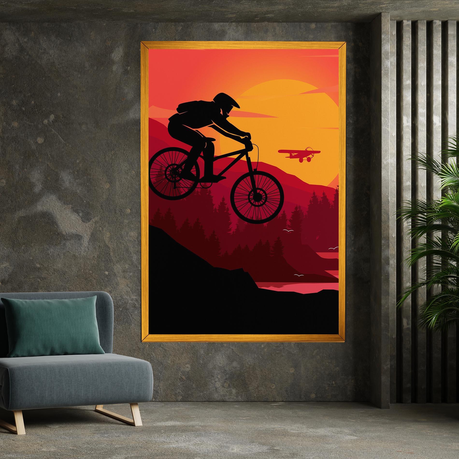 Vászonkép Mountain Bike Sunset mockup 7