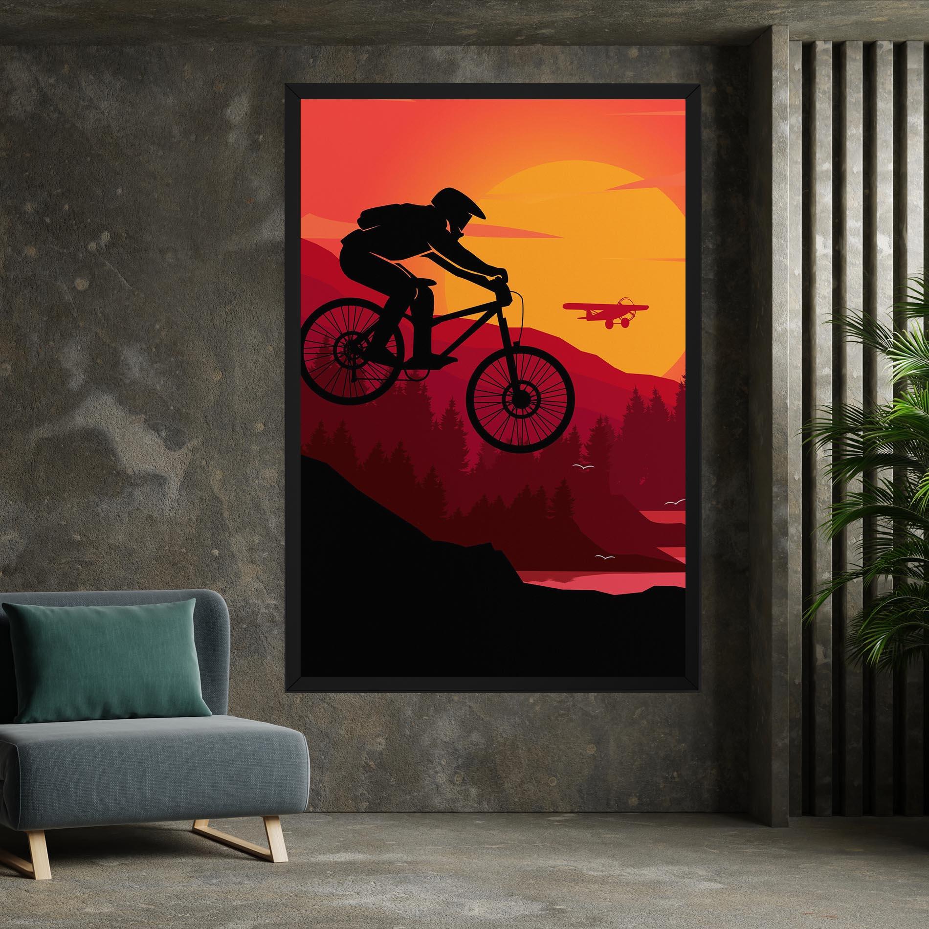Vászonkép Mountain Bike Sunset mockup 7