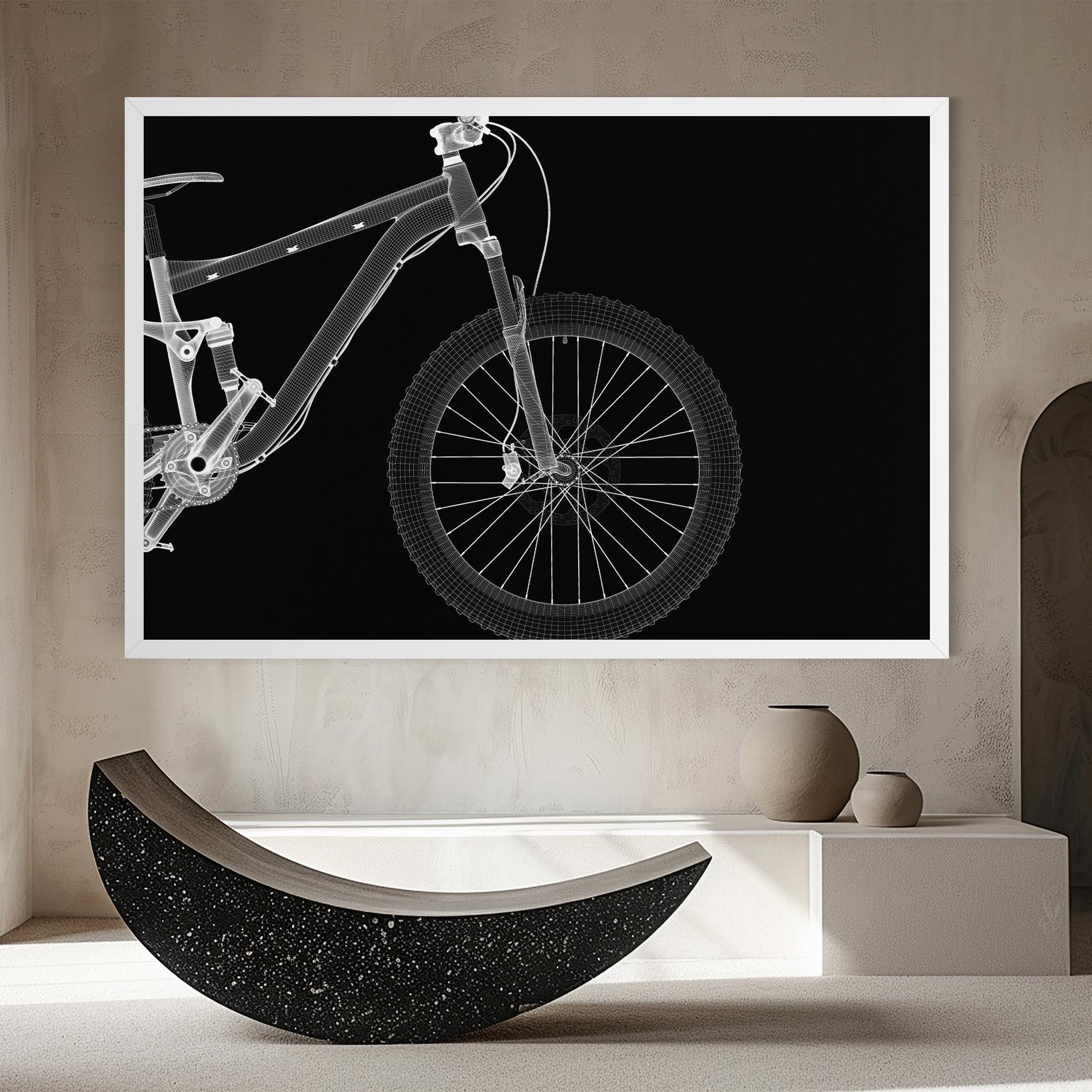 Vászonkép 3d White Model Bike mockup 8