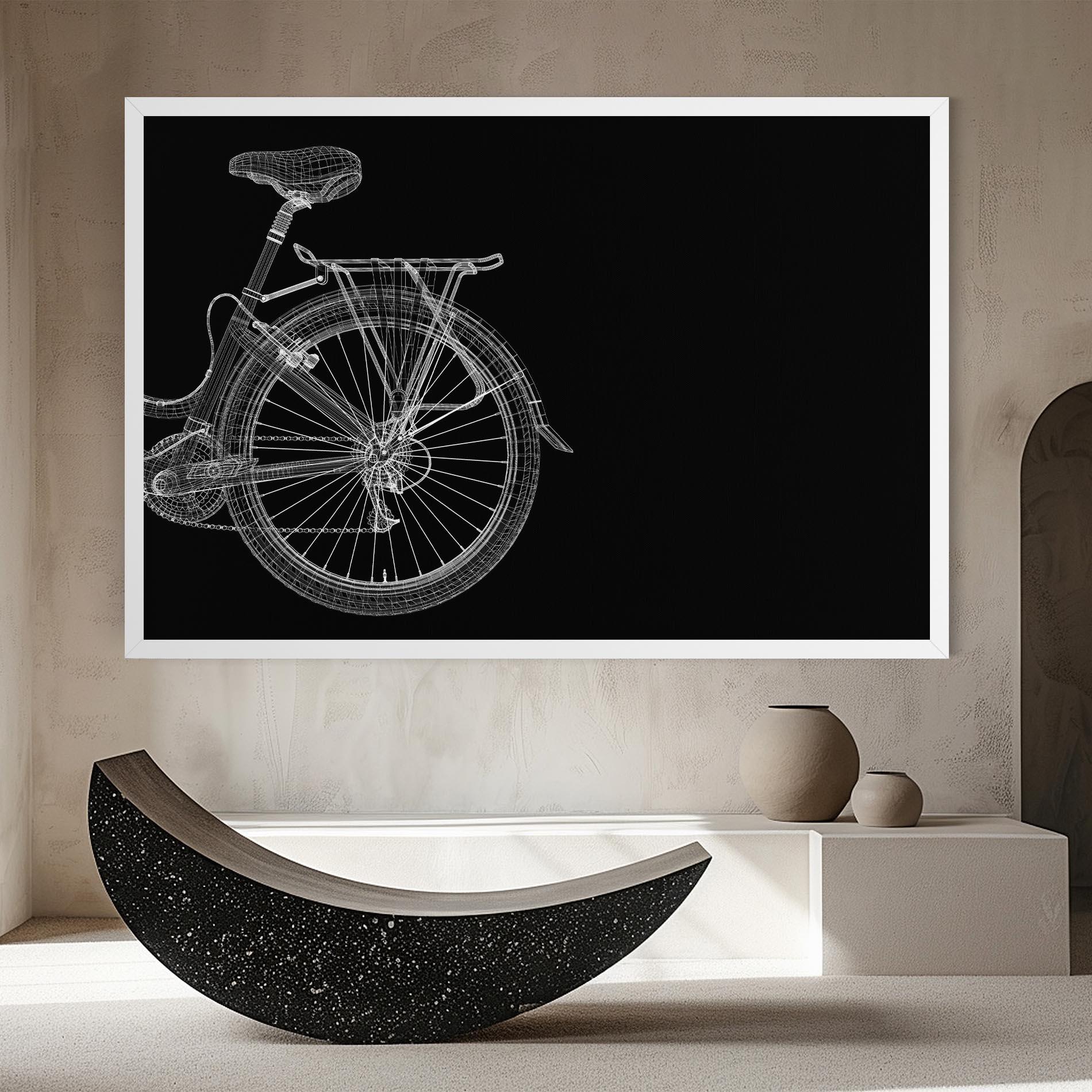 Vászonkép 3d Wire Model Bike mockup 8