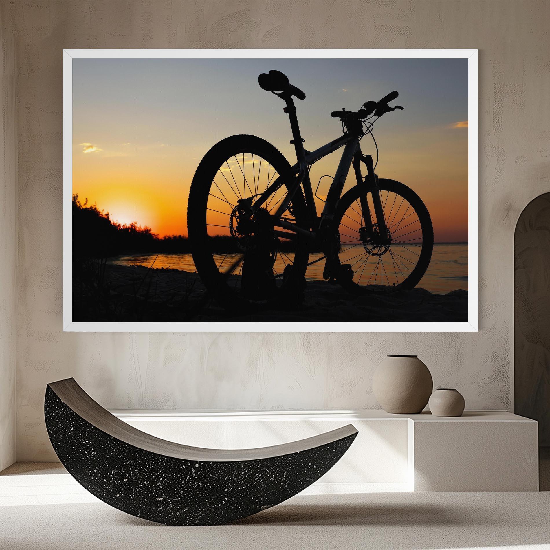 Vászonkép Beach Bike Silhouette mockup 8