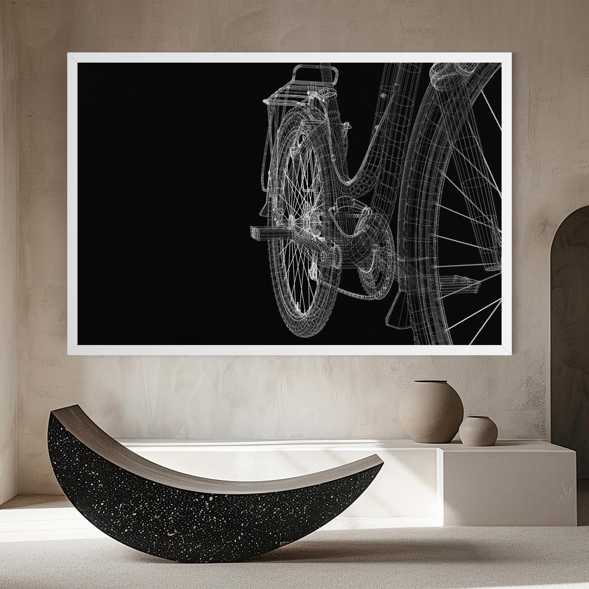 Vászonkép Bike Wire Model 3d mockup 8