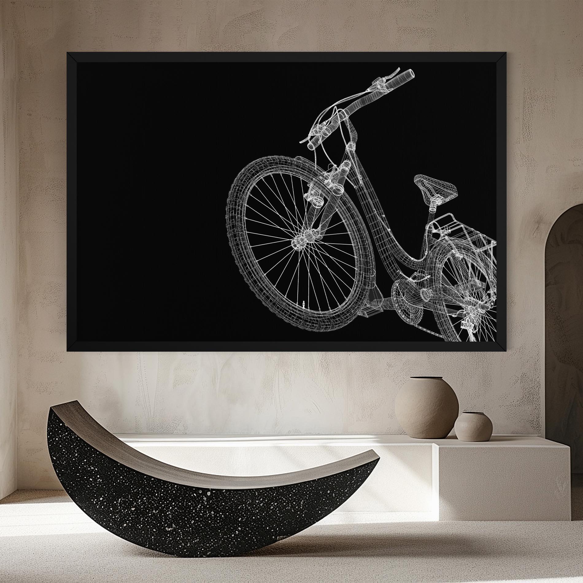 Vászonkép 3d Bike Model On Black mockup 8