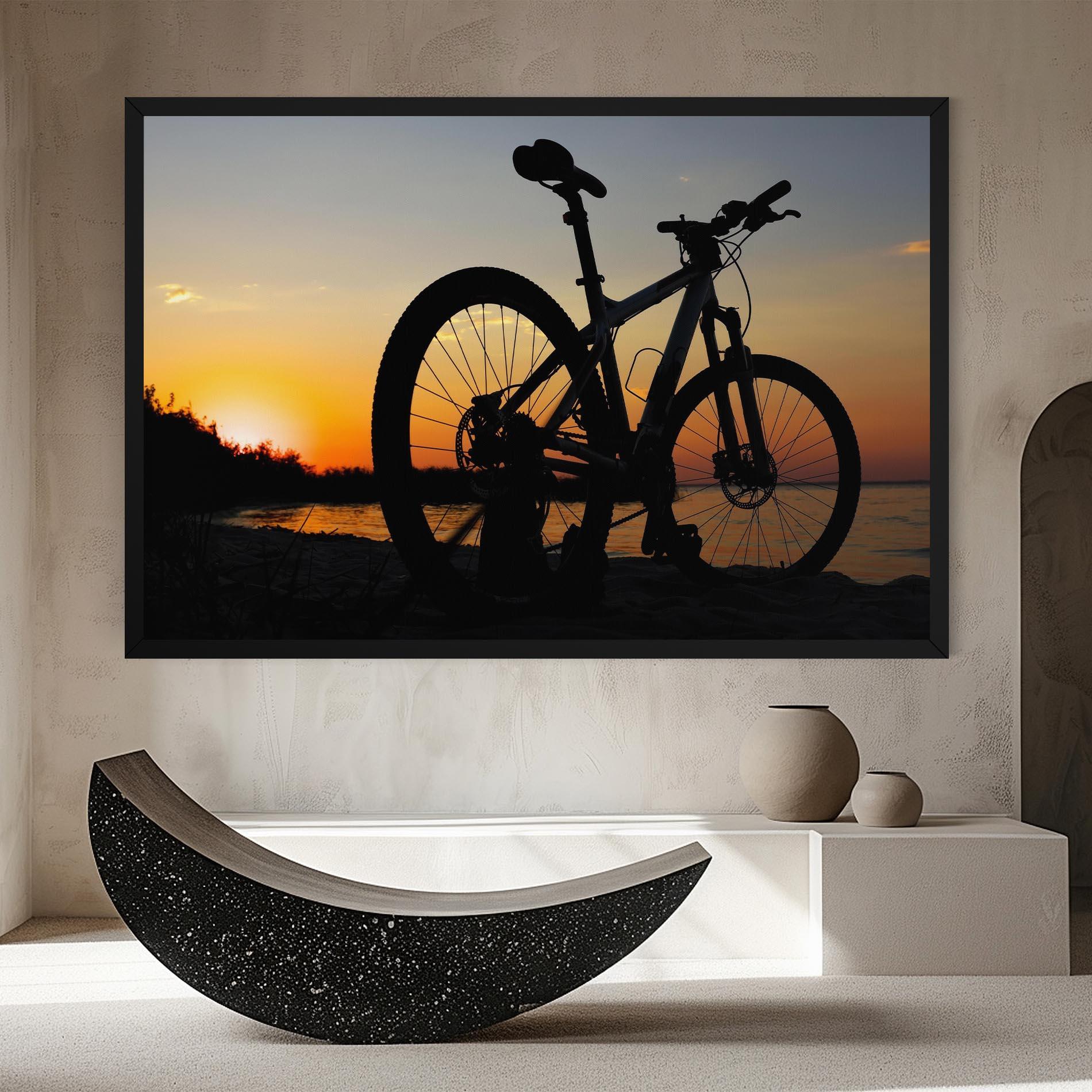Vászonkép Beach Bike Silhouette mockup 8