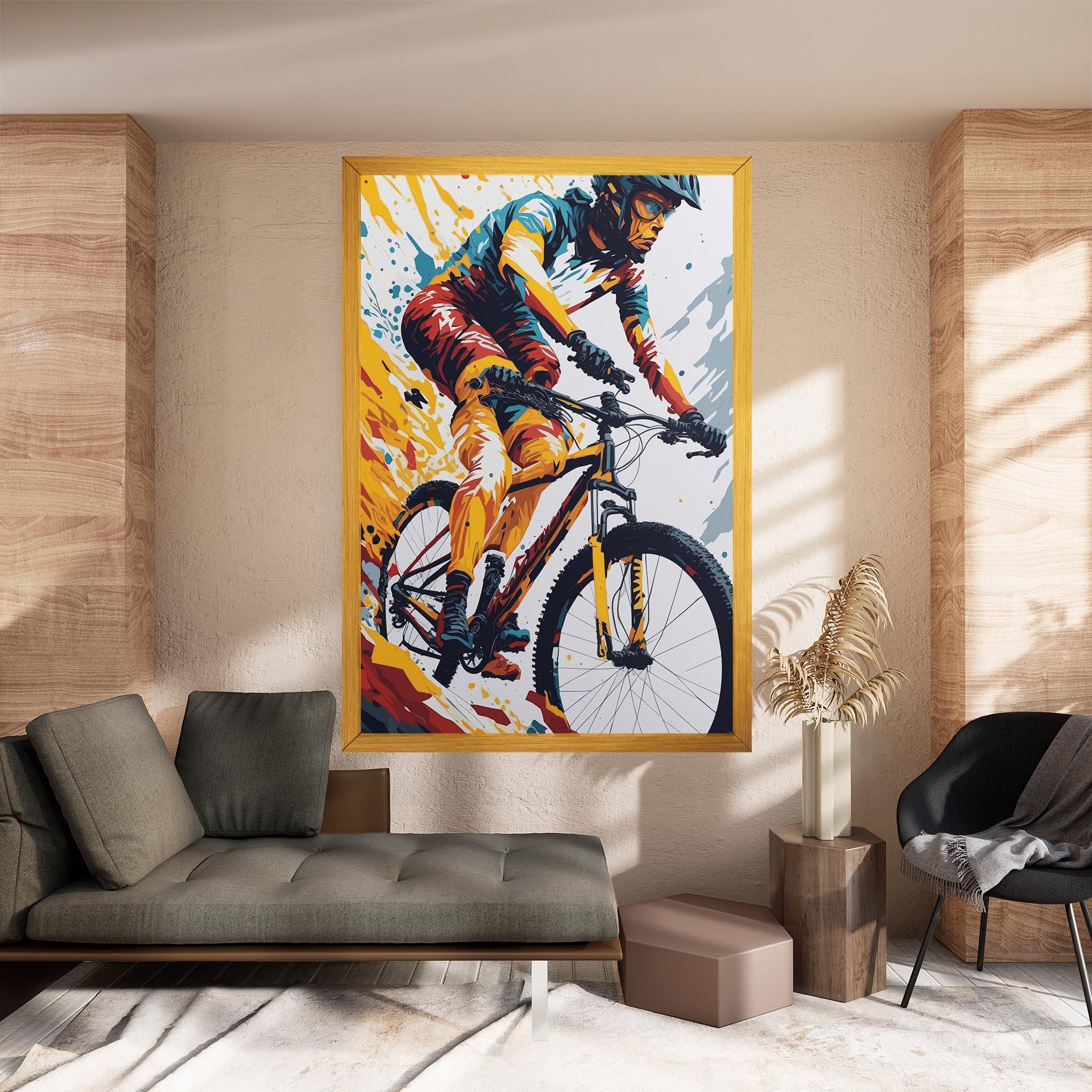 Vászonkép Yellow Bike Art mockup 8