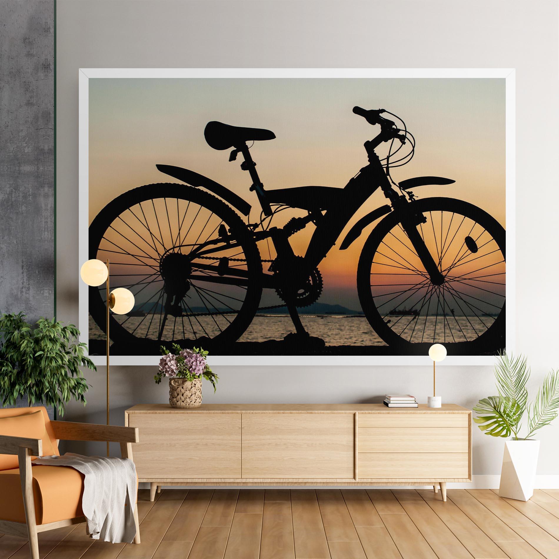 Vászonkép Beautiful Mtb Shilouette mockup 9
