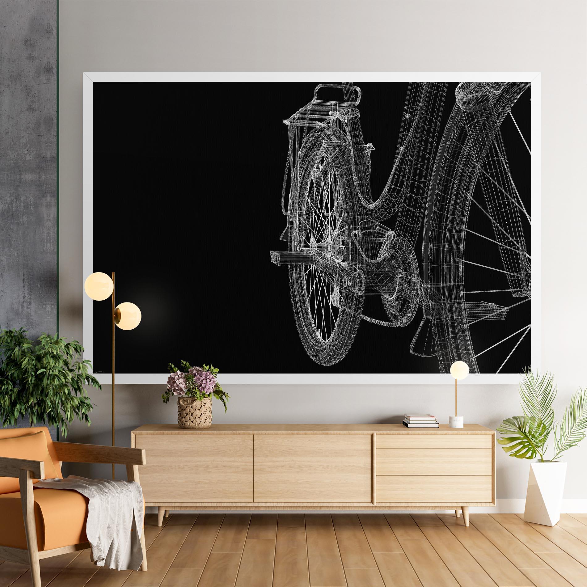 Vászonkép Bike Wire Model 3d mockup 9