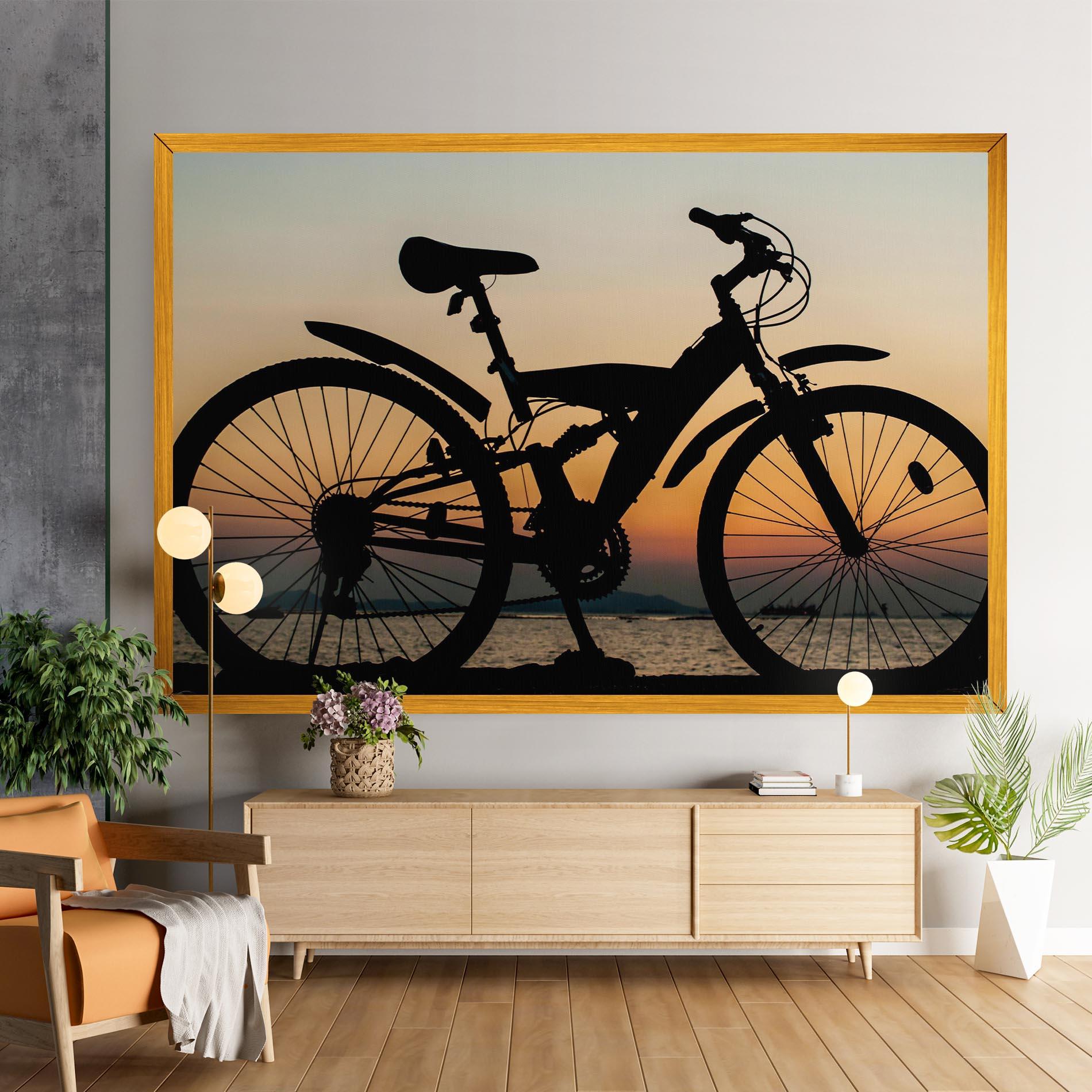 Vászonkép Beautiful Mtb Shilouette mockup 9