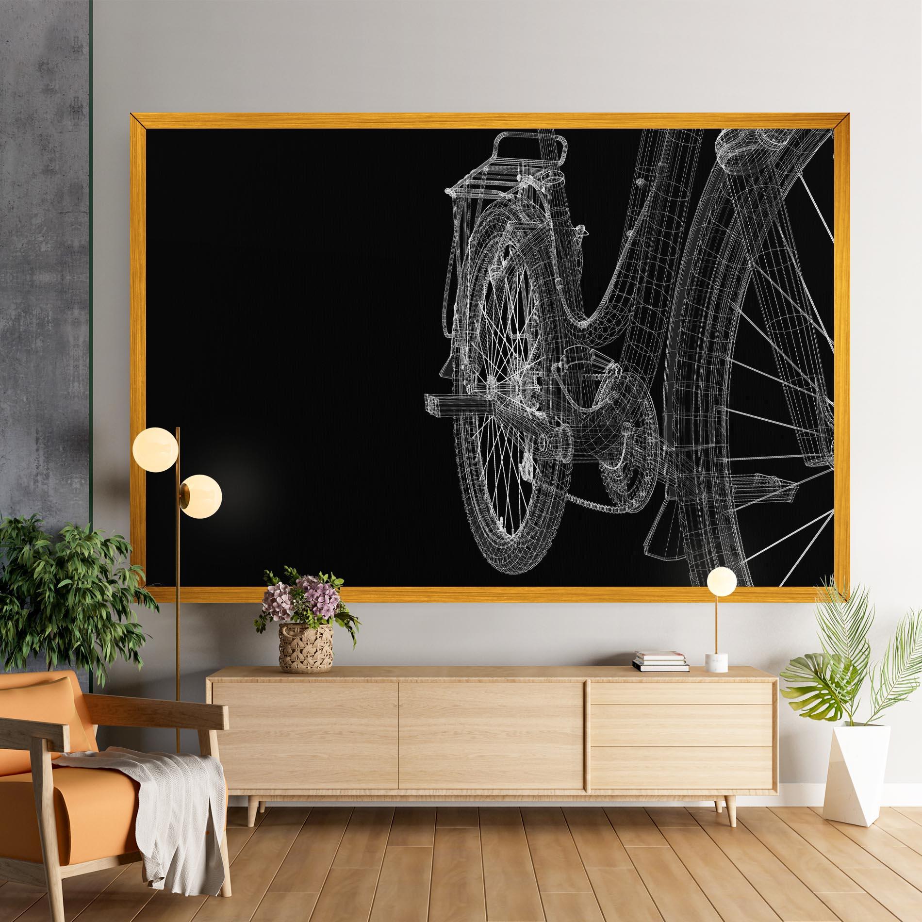 Vászonkép Bike Wire Model 3d mockup 9