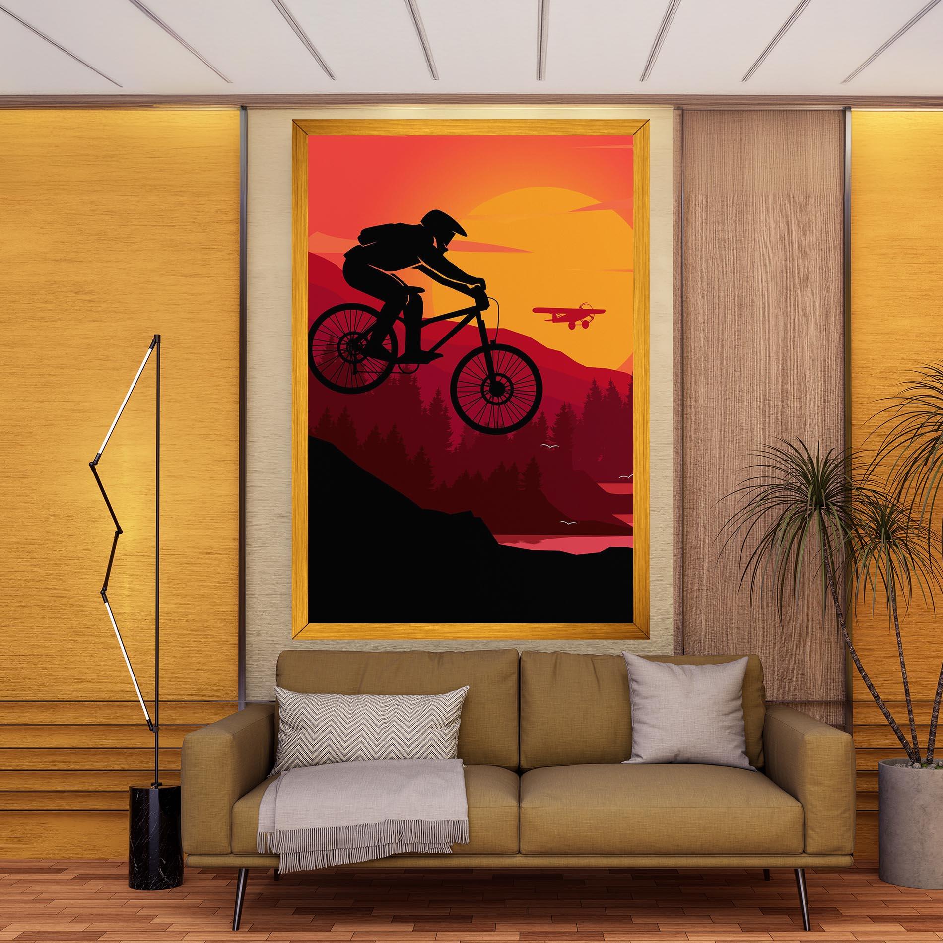 Vászonkép Mountain Bike Sunset mockup 9