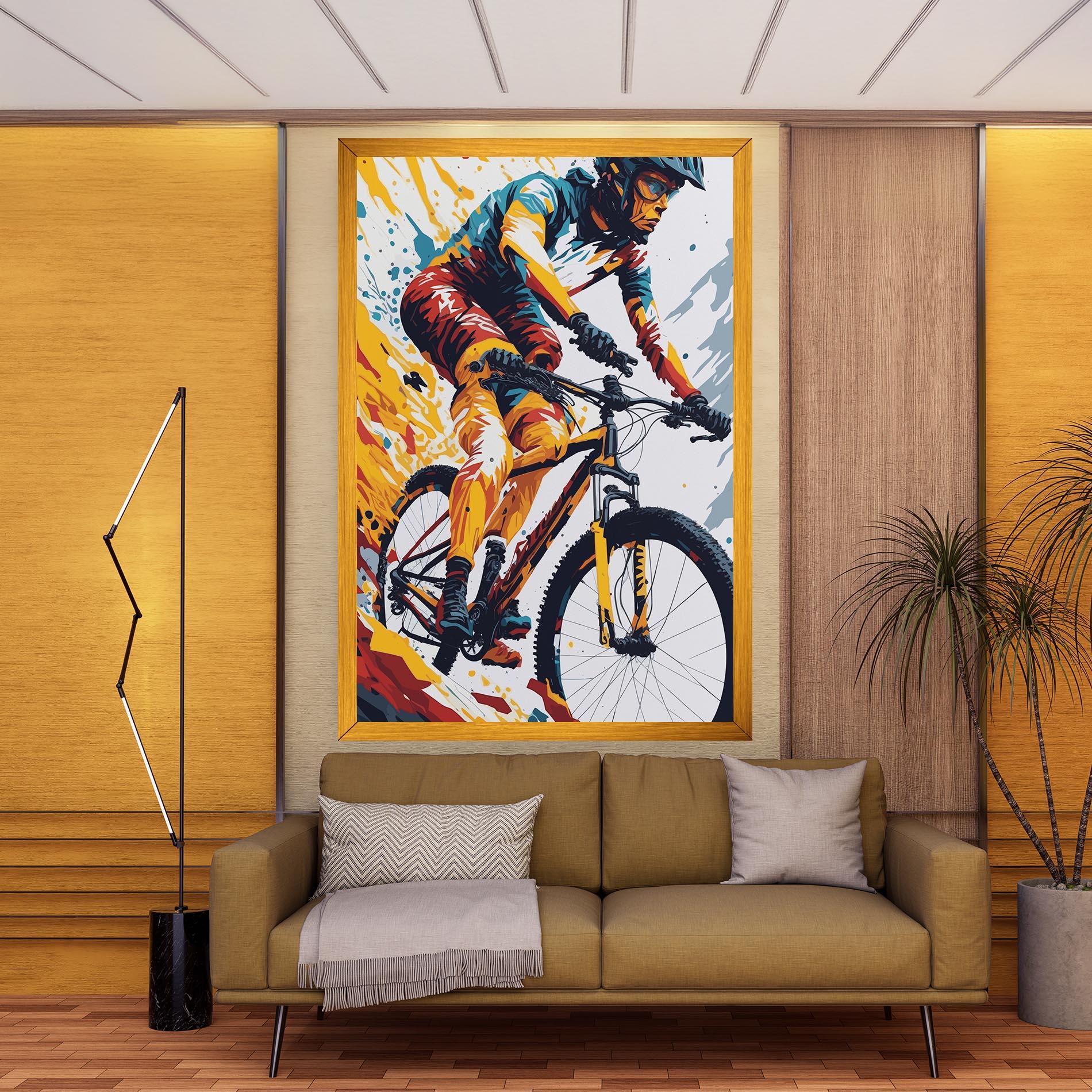 Vászonkép Yellow Bike Art mockup 9