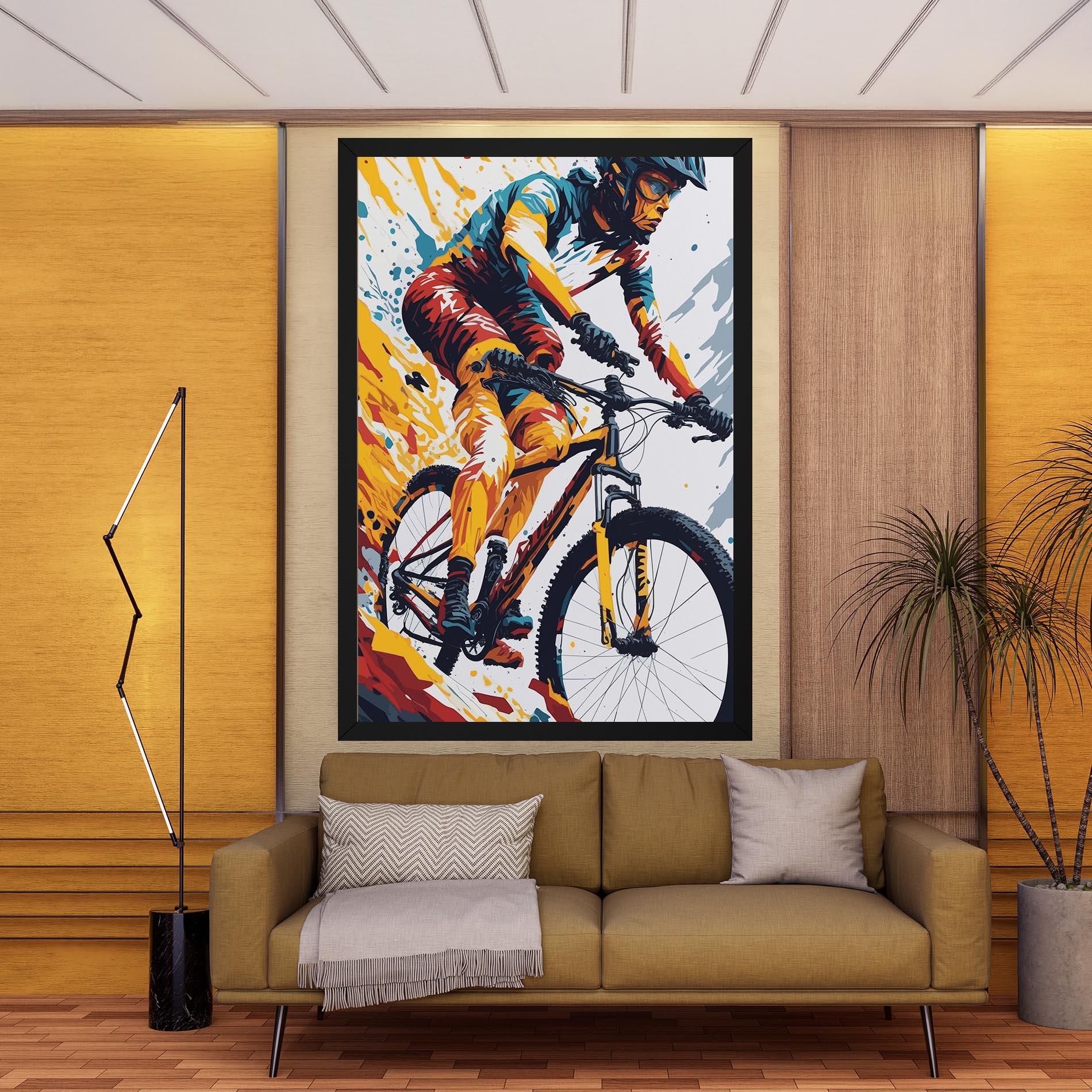 Vászonkép Yellow Bike Art mockup 9