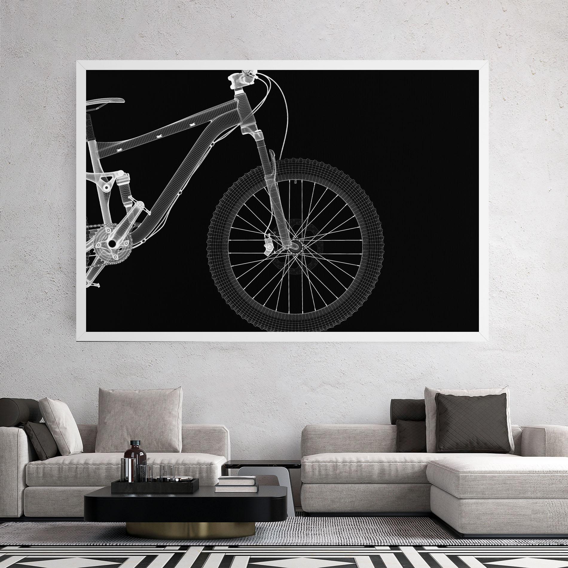 Vászonkép 3d White Model Bike mockup 2