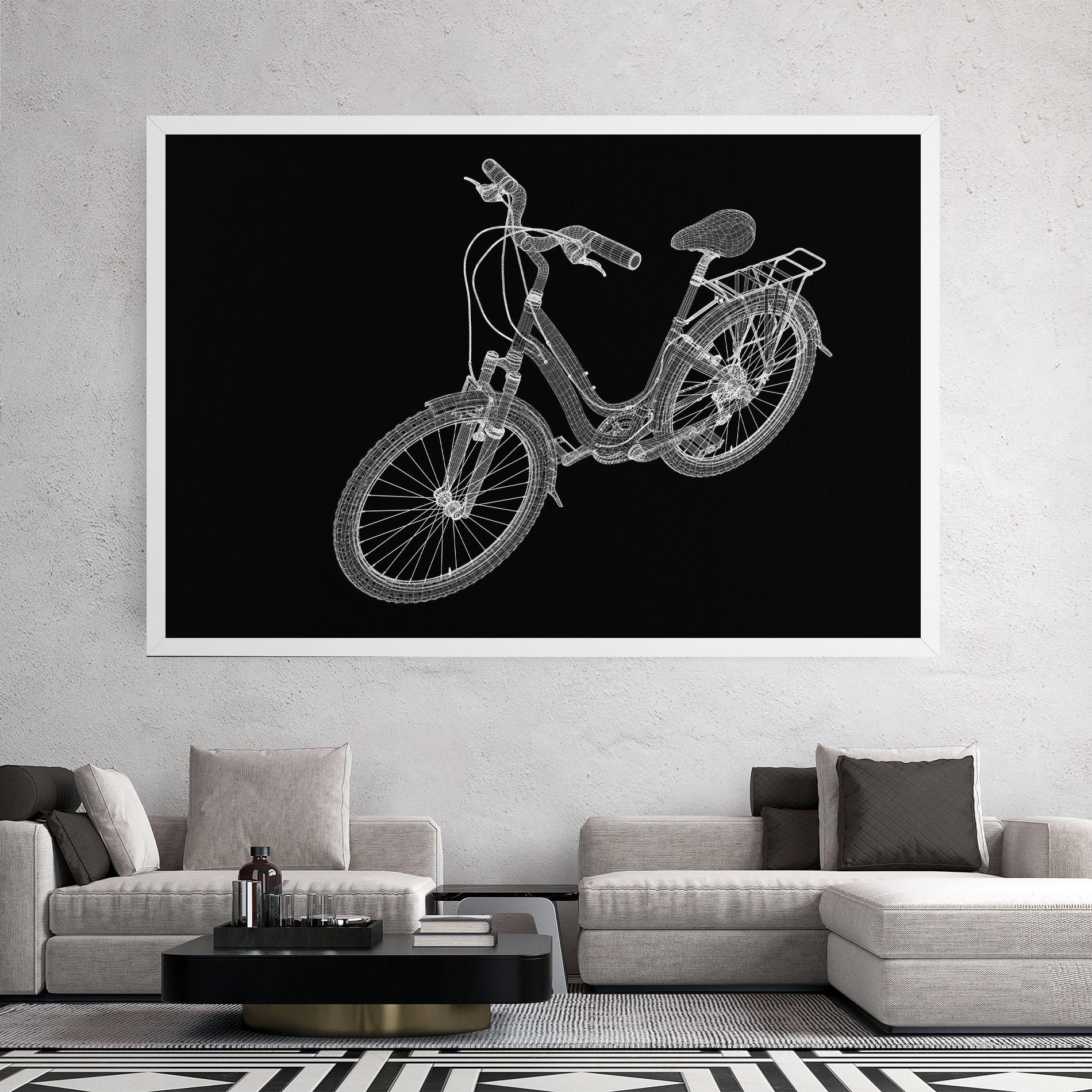 Vászonkép Bicycle 3d Model mockup 2