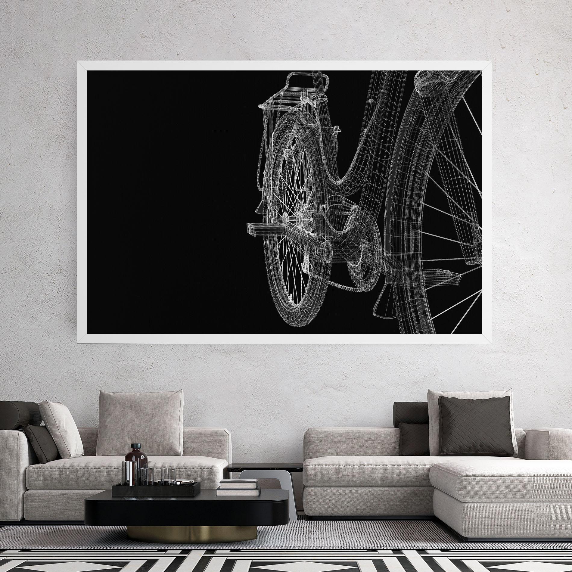 Vászonkép Bike Wire Model 3d mockup 2
