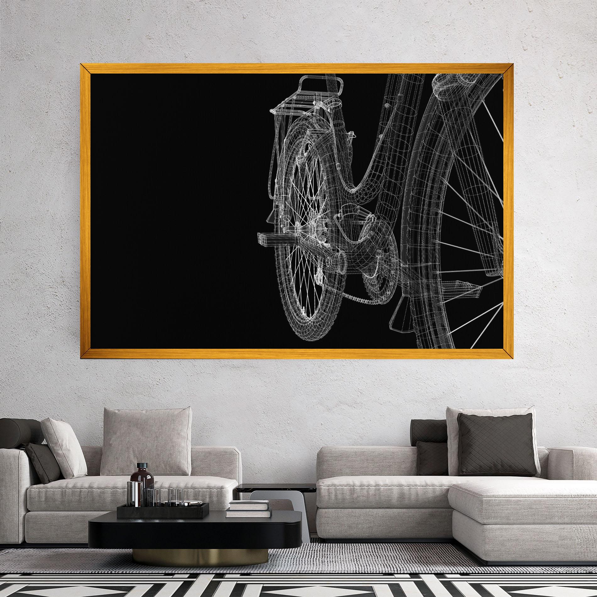 Vászonkép Bike Wire Model 3d mockup 2