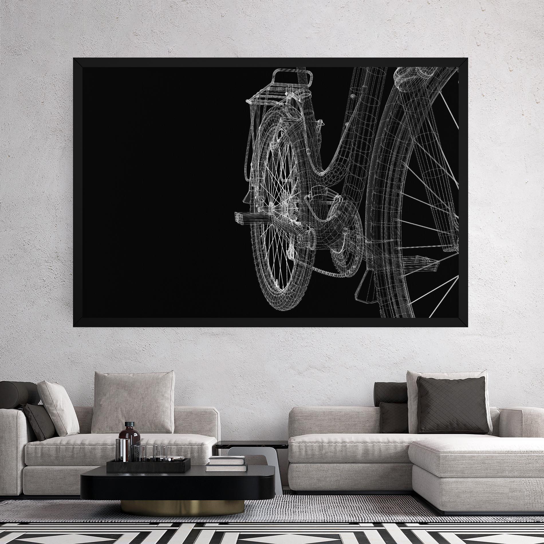 Vászonkép Bike Wire Model 3d mockup 2