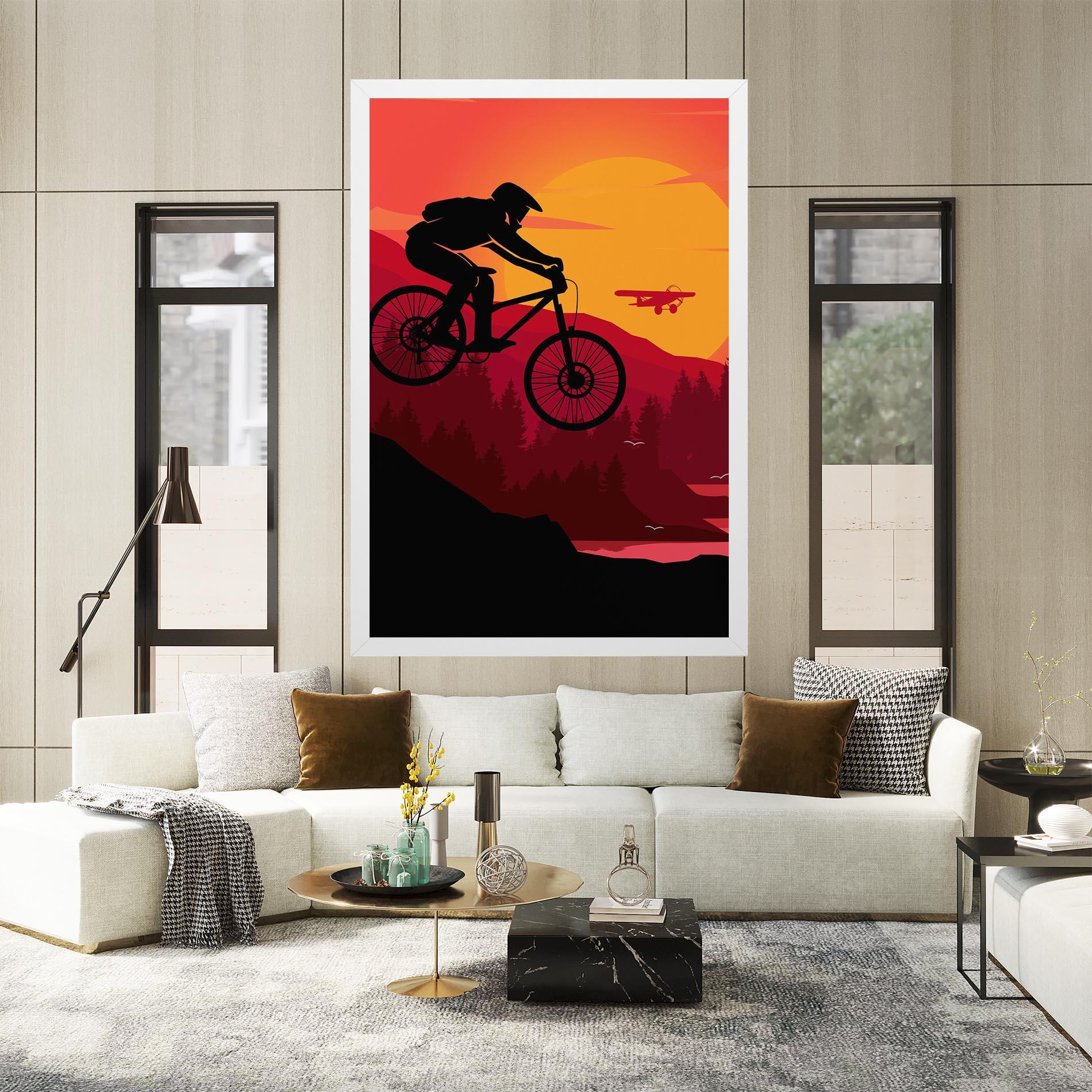 Vászonkép Mountain Bike Sunset mockup 2