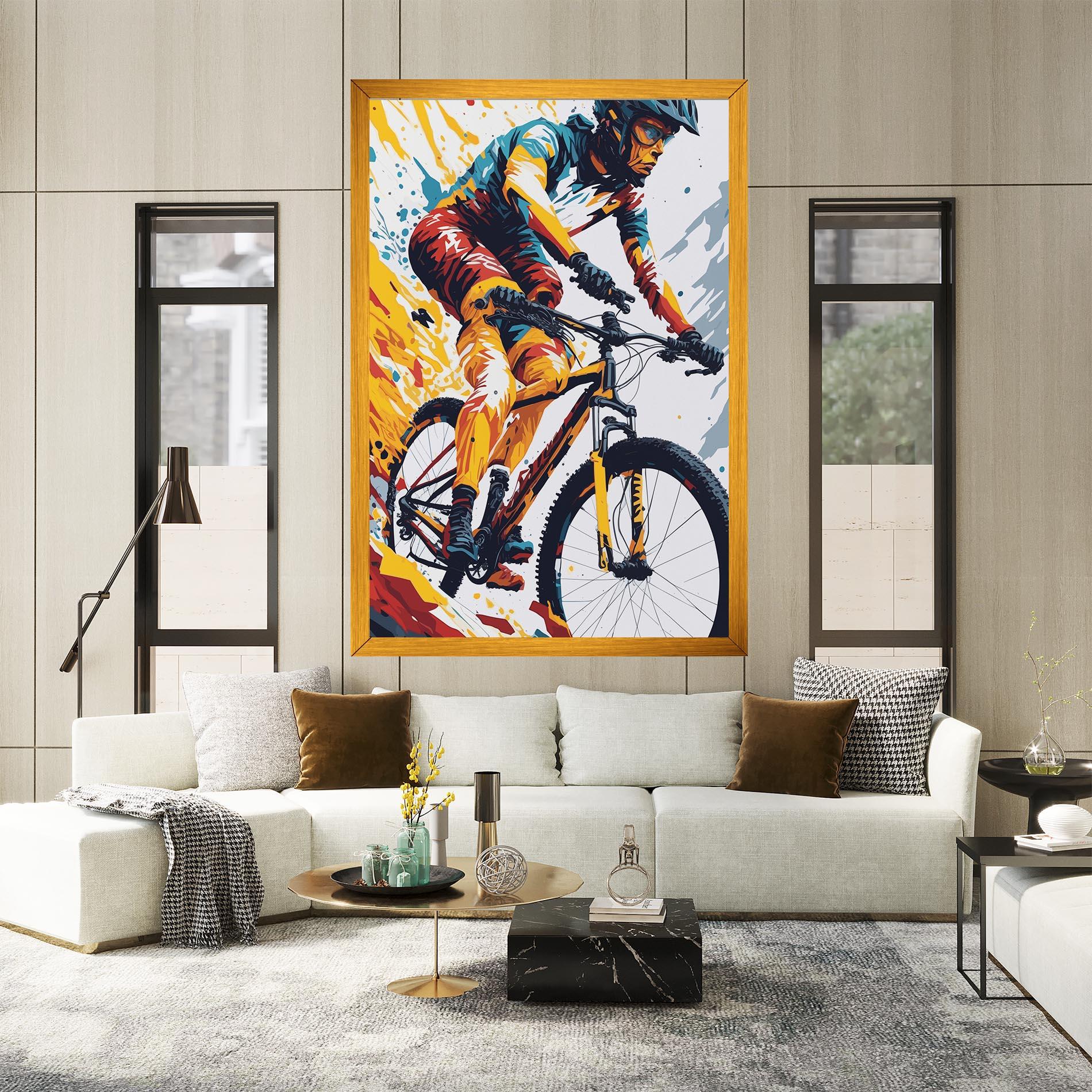 Vászonkép Yellow Bike Art mockup 2
