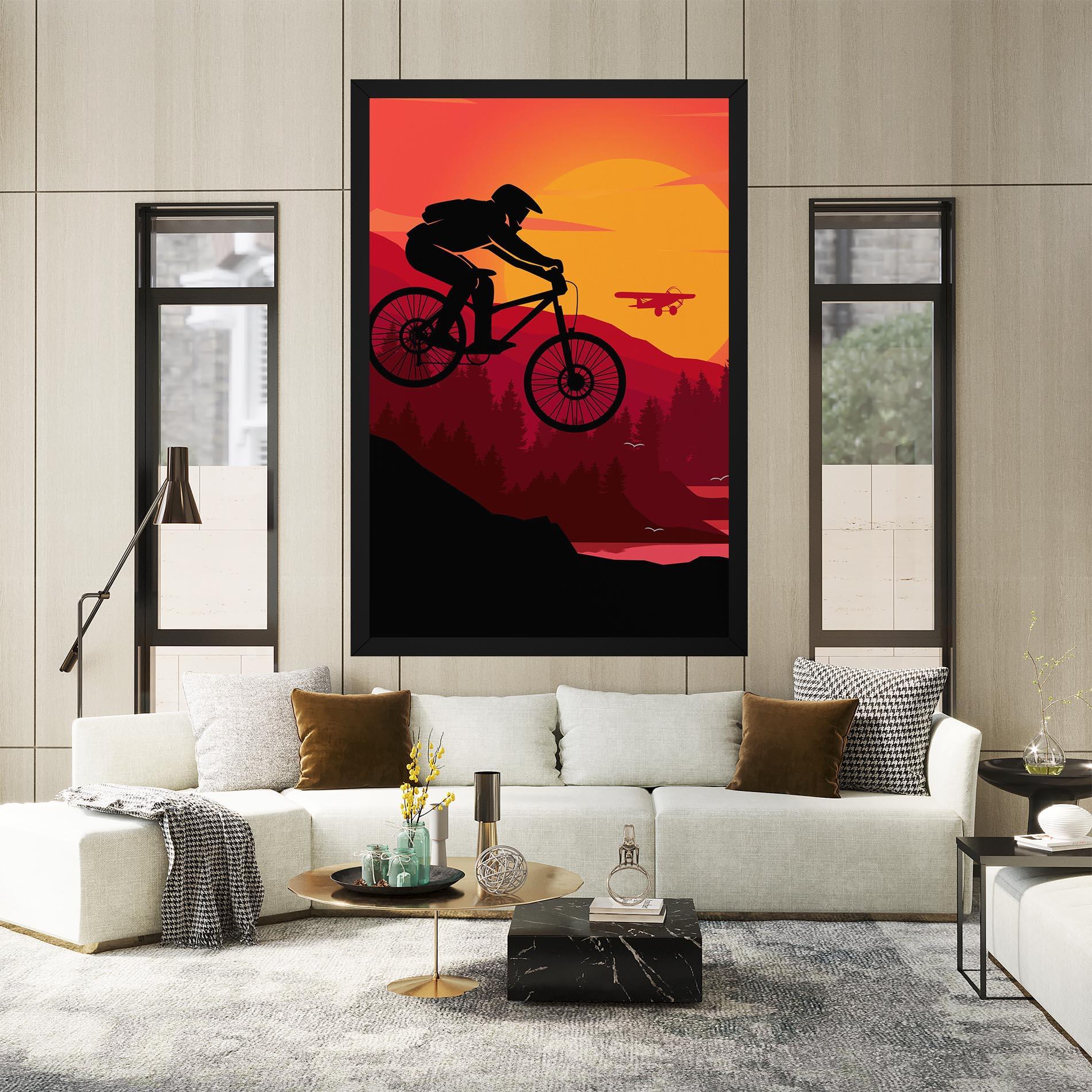 Vászonkép Mountain Bike Sunset mockup 2