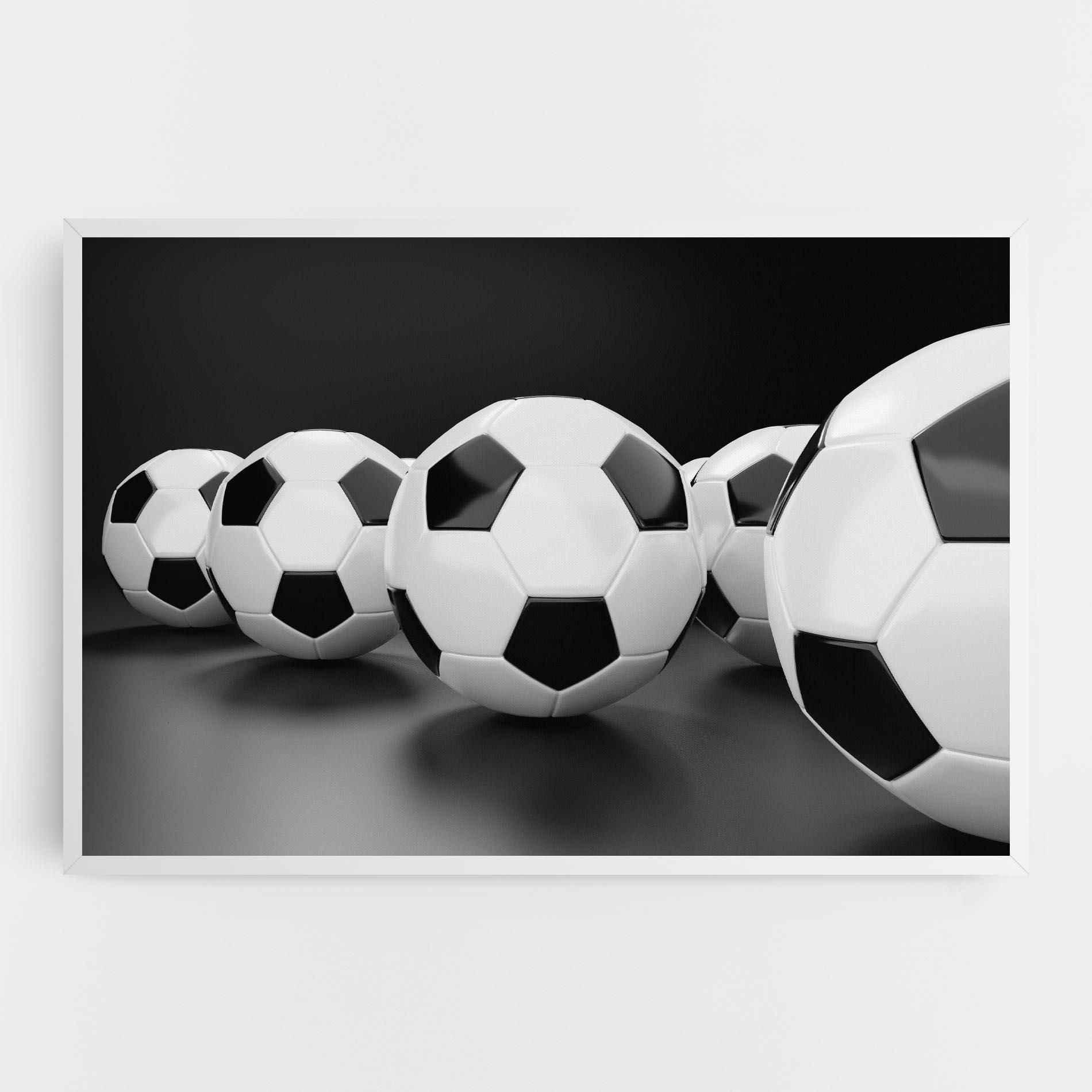 Vászonkép Black White Football mockup 0