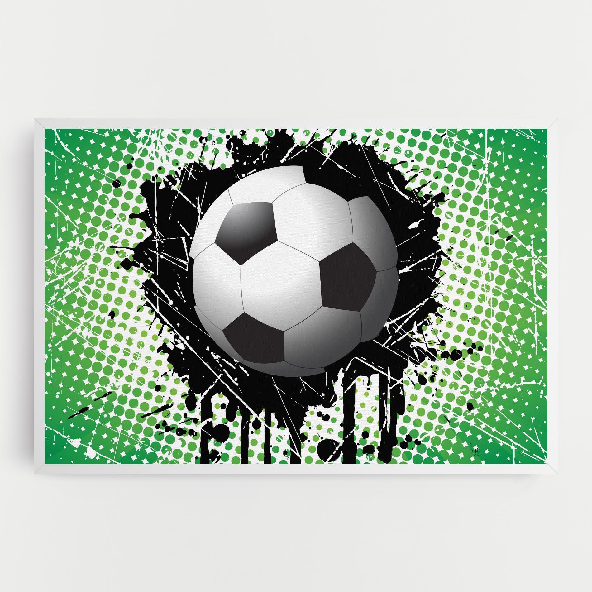 Vászonkép Green Black Football mockup 0