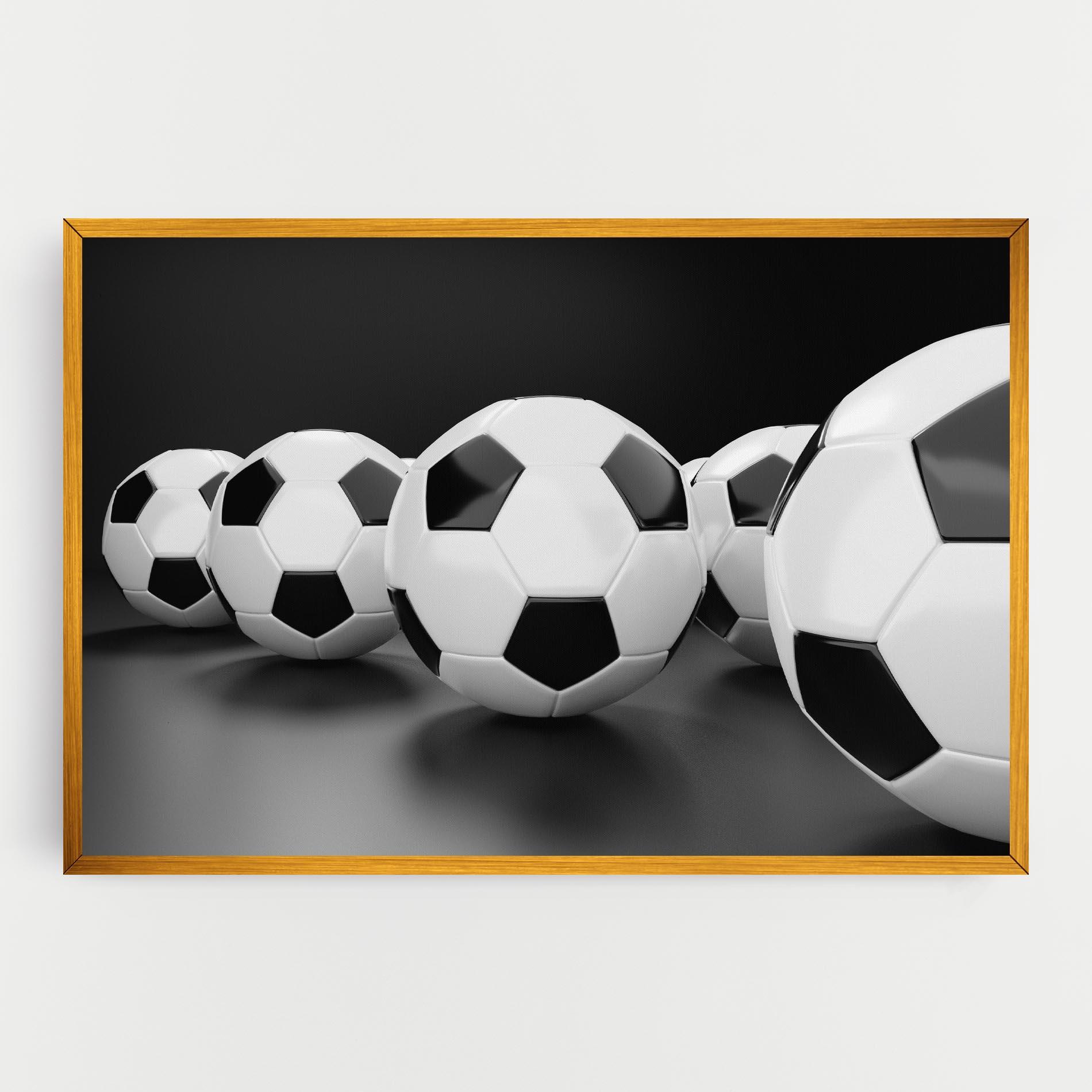 Vászonkép Black White Football mockup 0