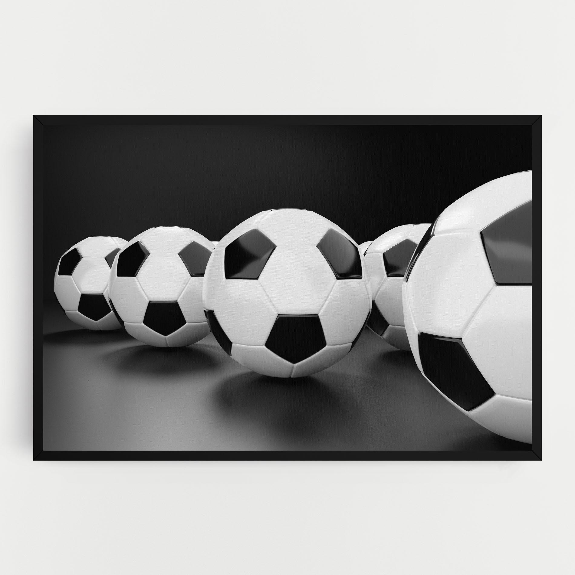 Vászonkép Black White Football mockup 0