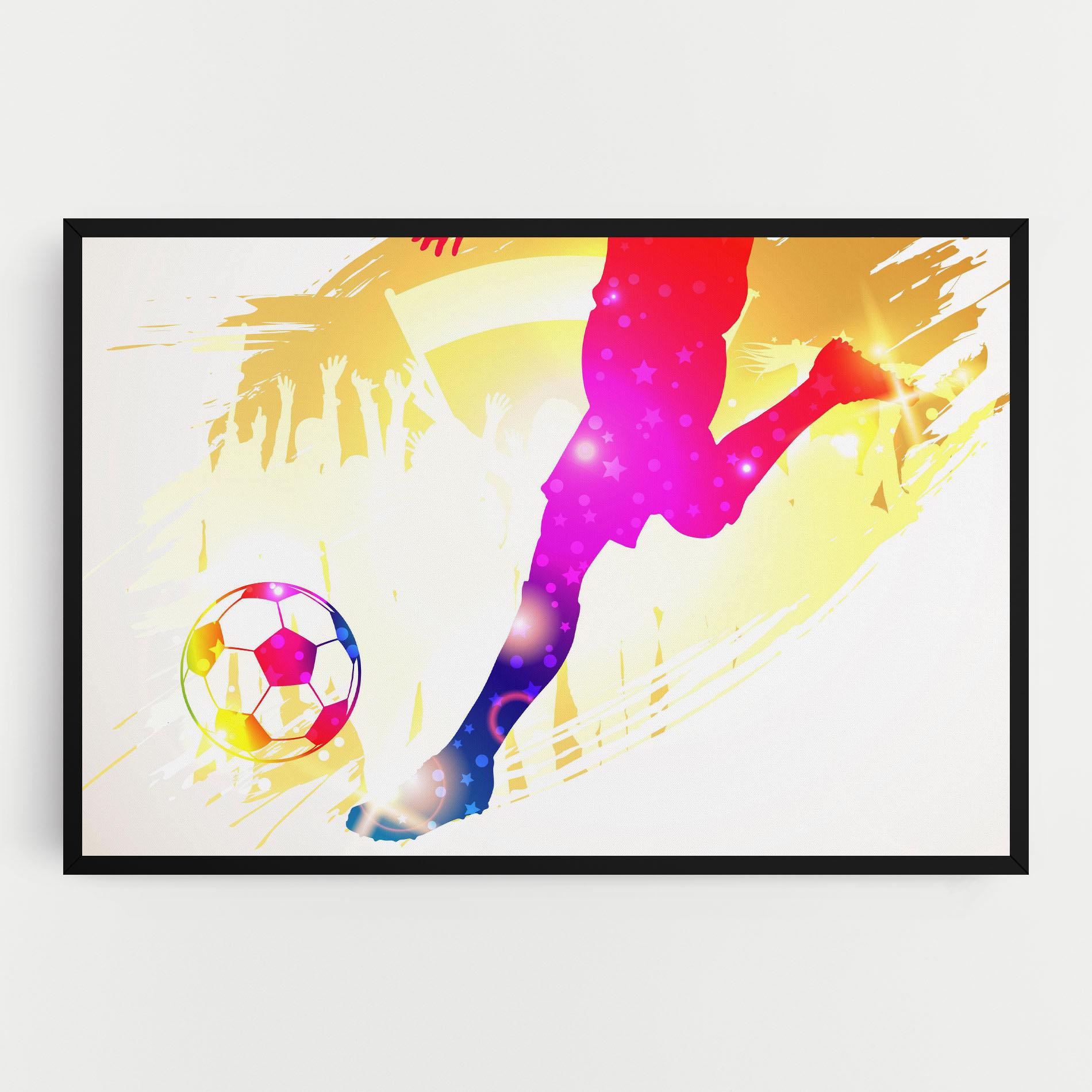 Vászonkép Football Gold Art mockup 0