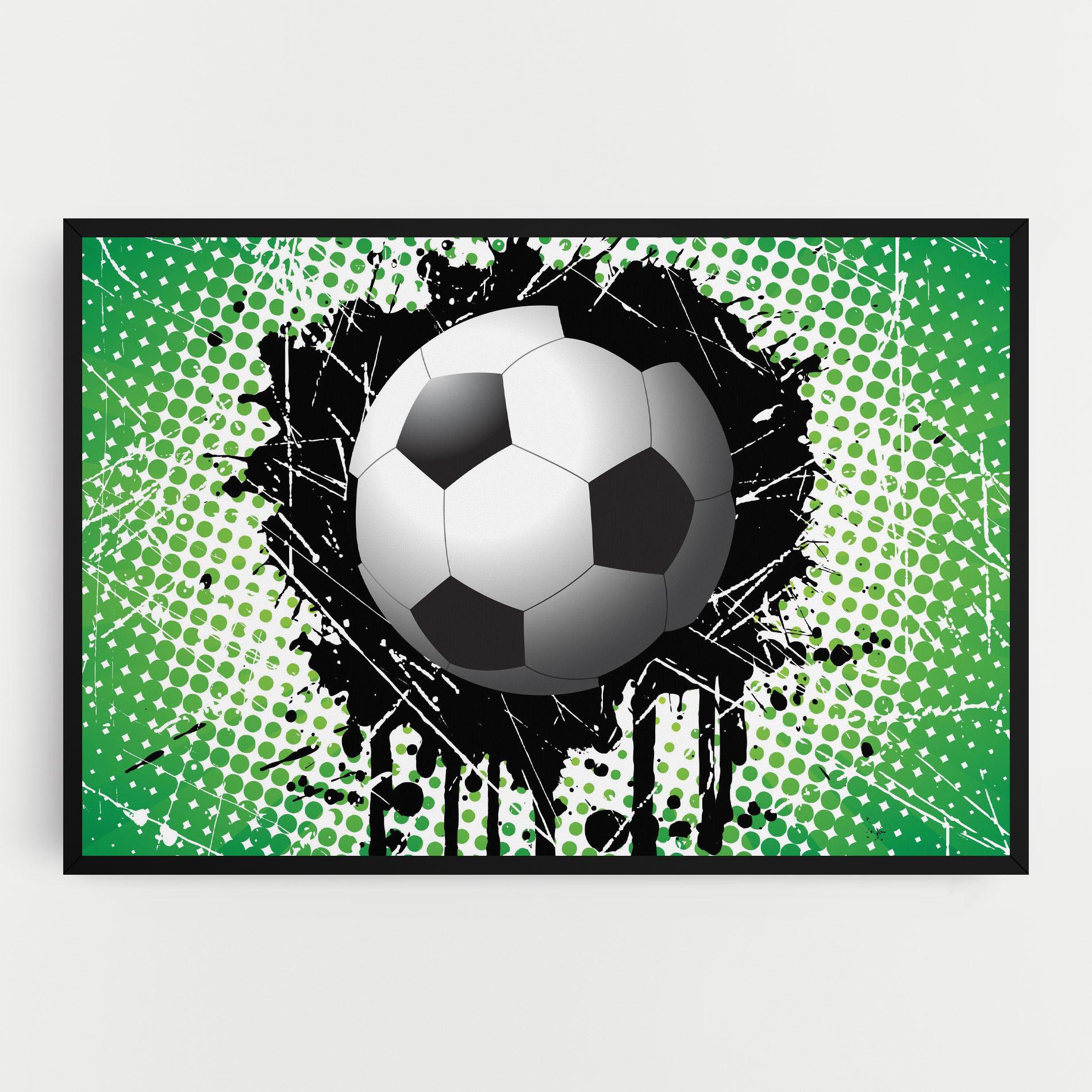 Vászonkép Green Black Football mockup 0