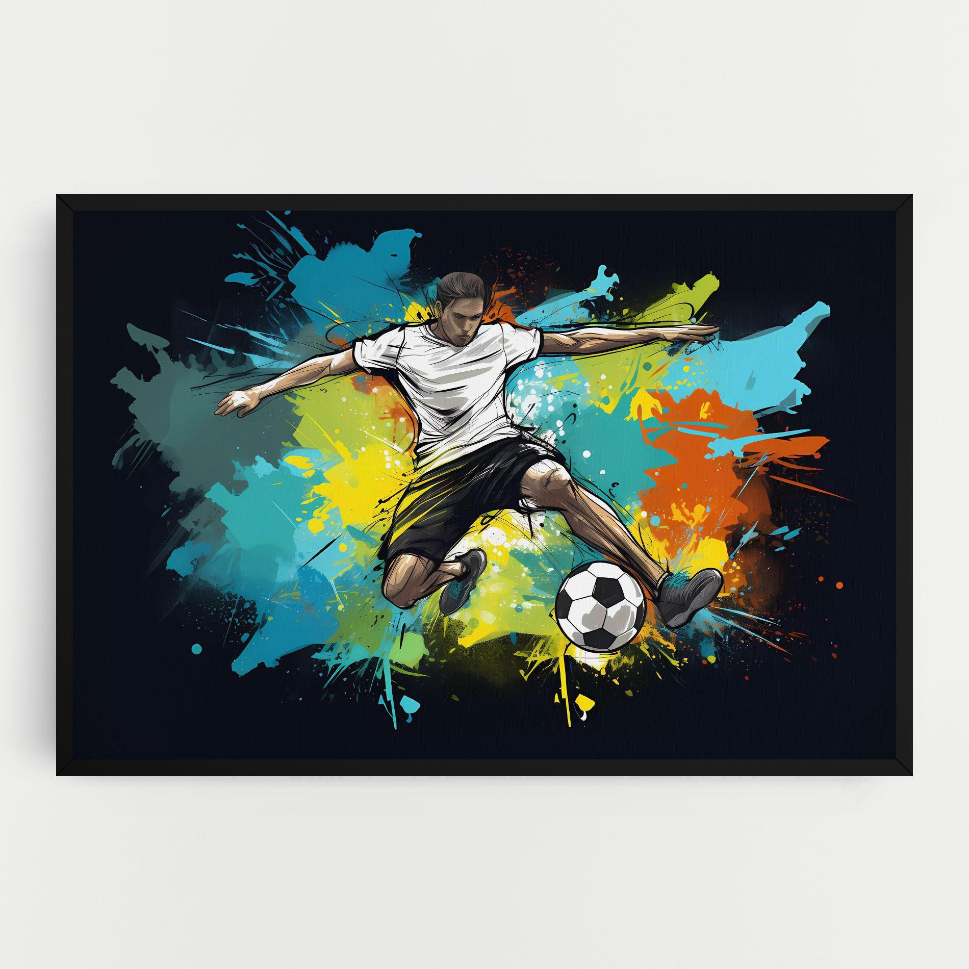Vászonkép Green Paint Football Player mockup 0