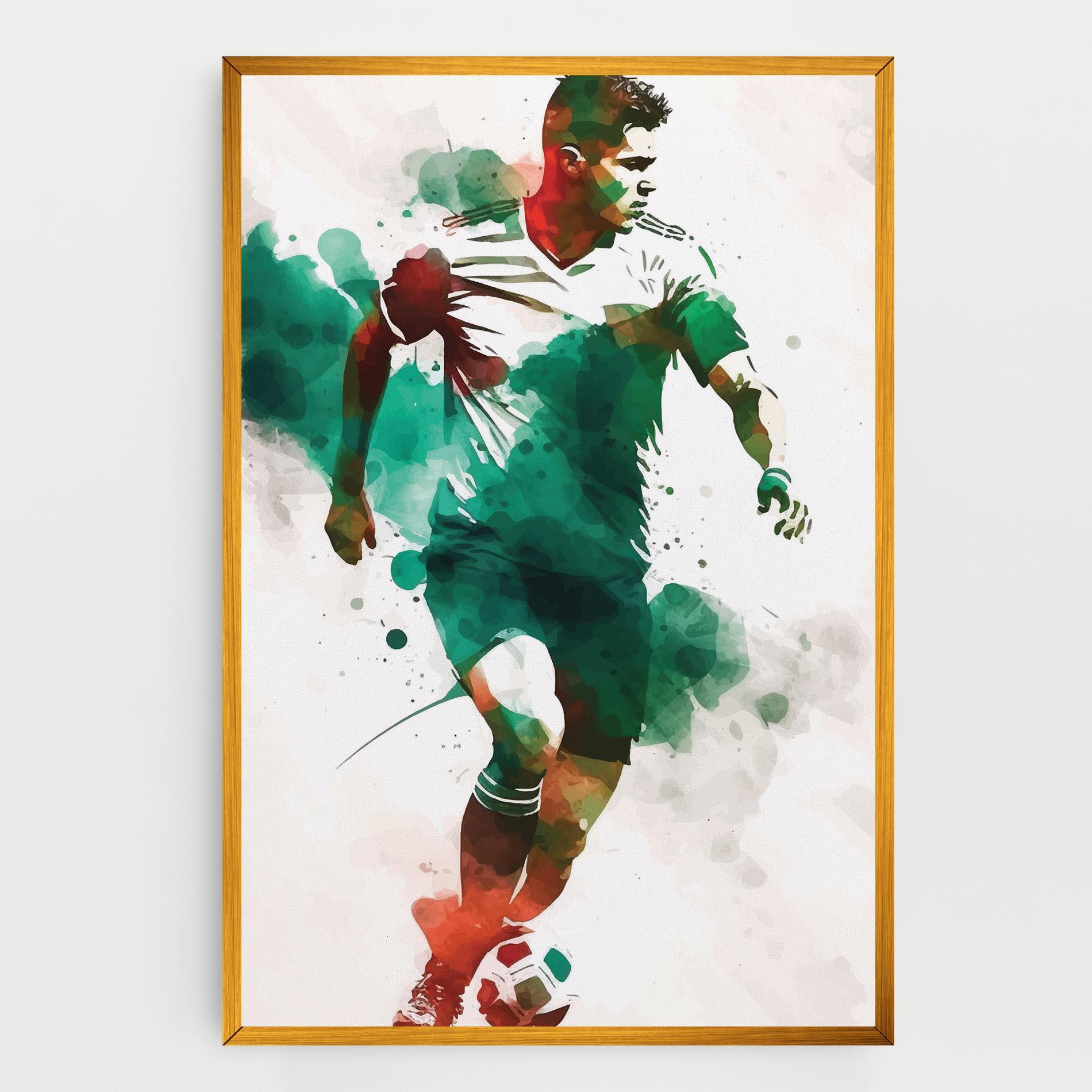 Vászonkép Green Football mockup 0