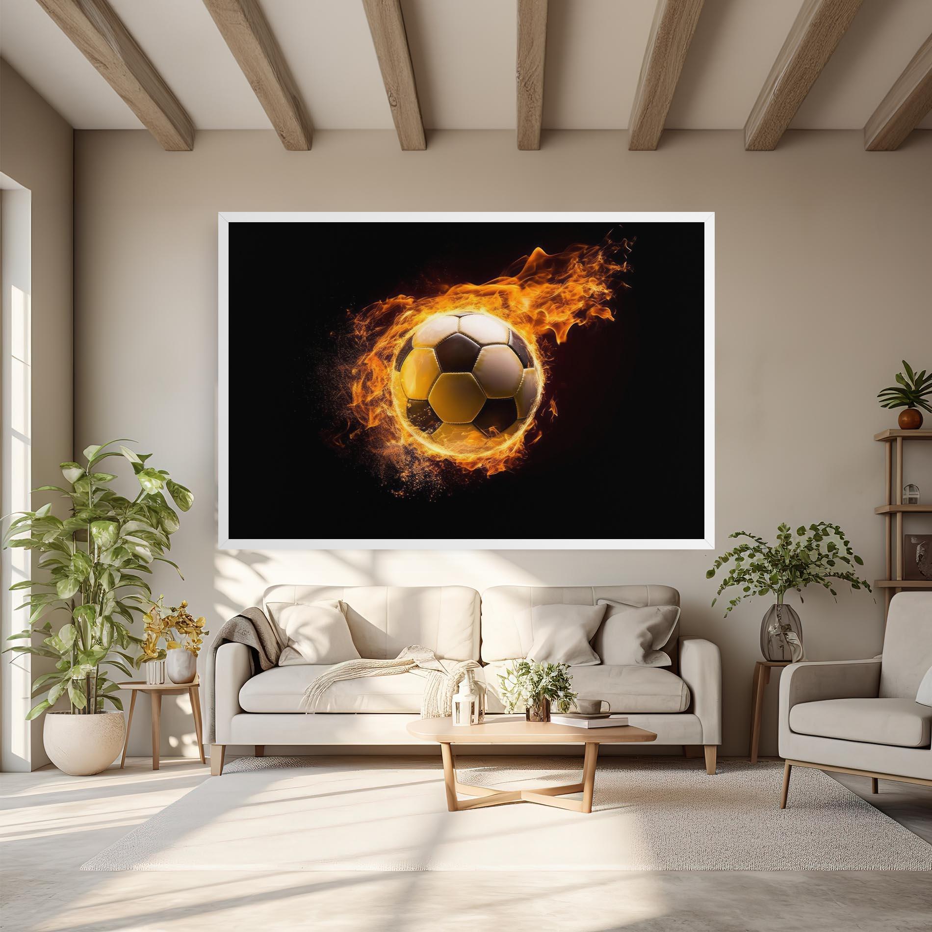 Vászonkép Fire Football mockup 6
