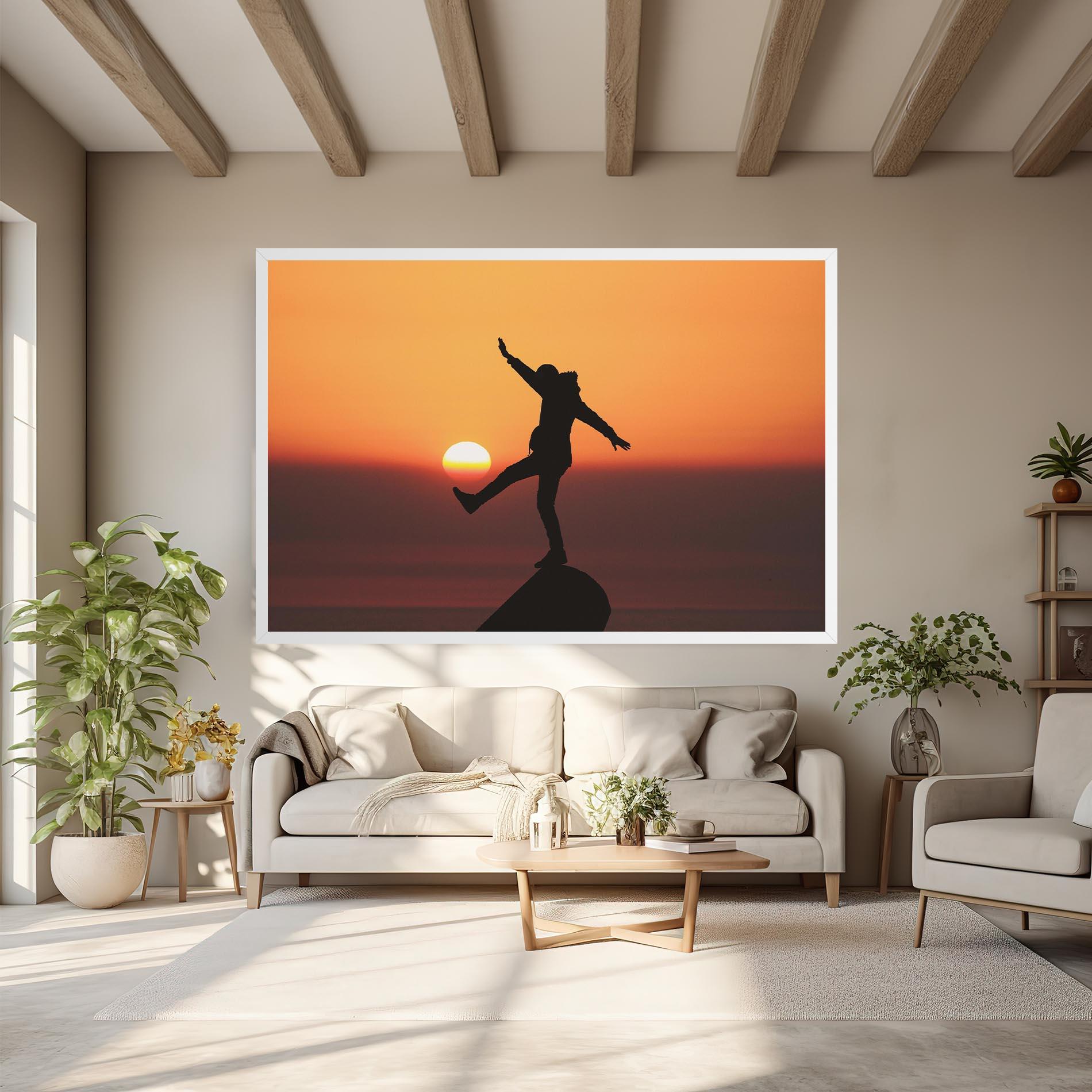 Vászonkép Football With The Sun mockup 6