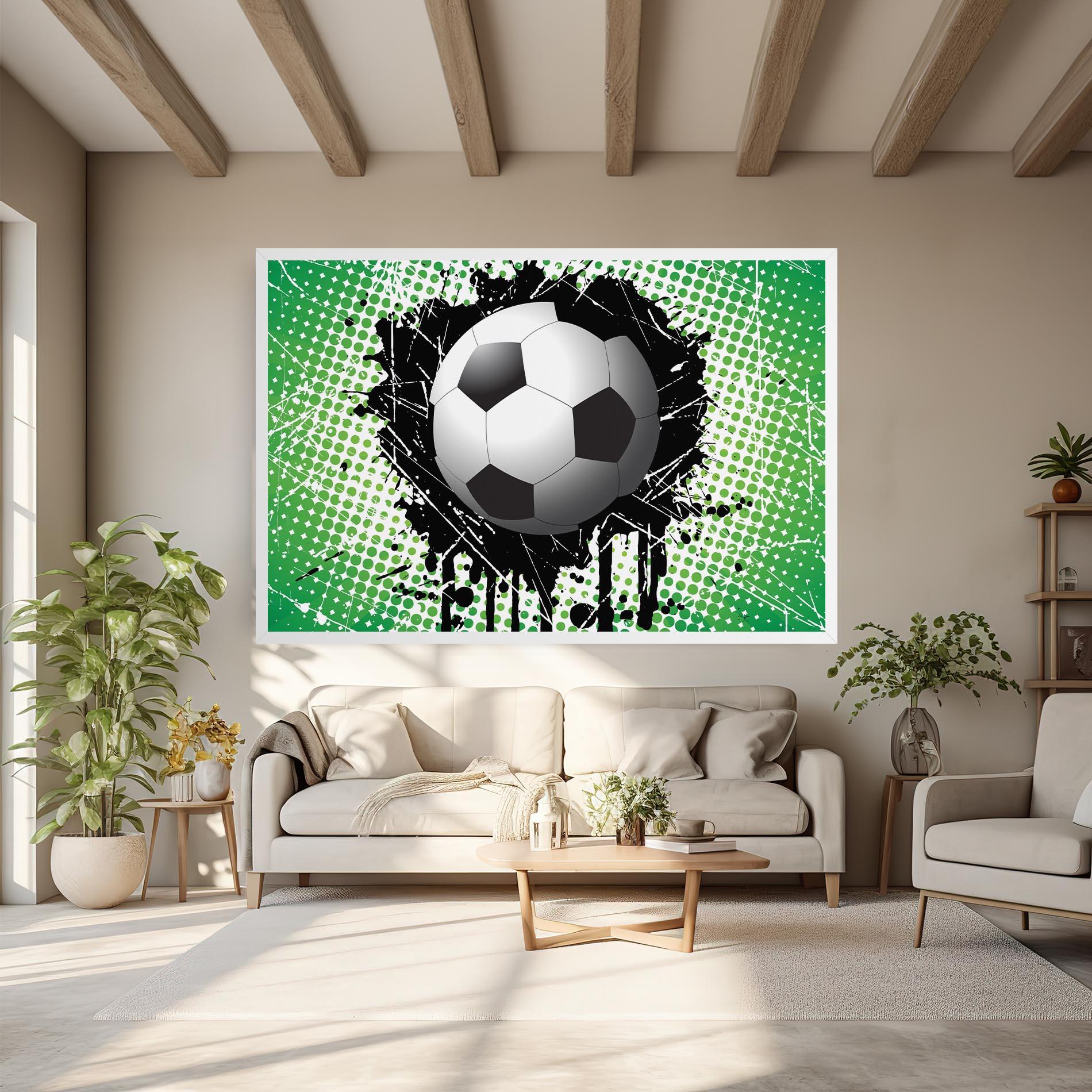 Vászonkép Green Black Football mockup 6