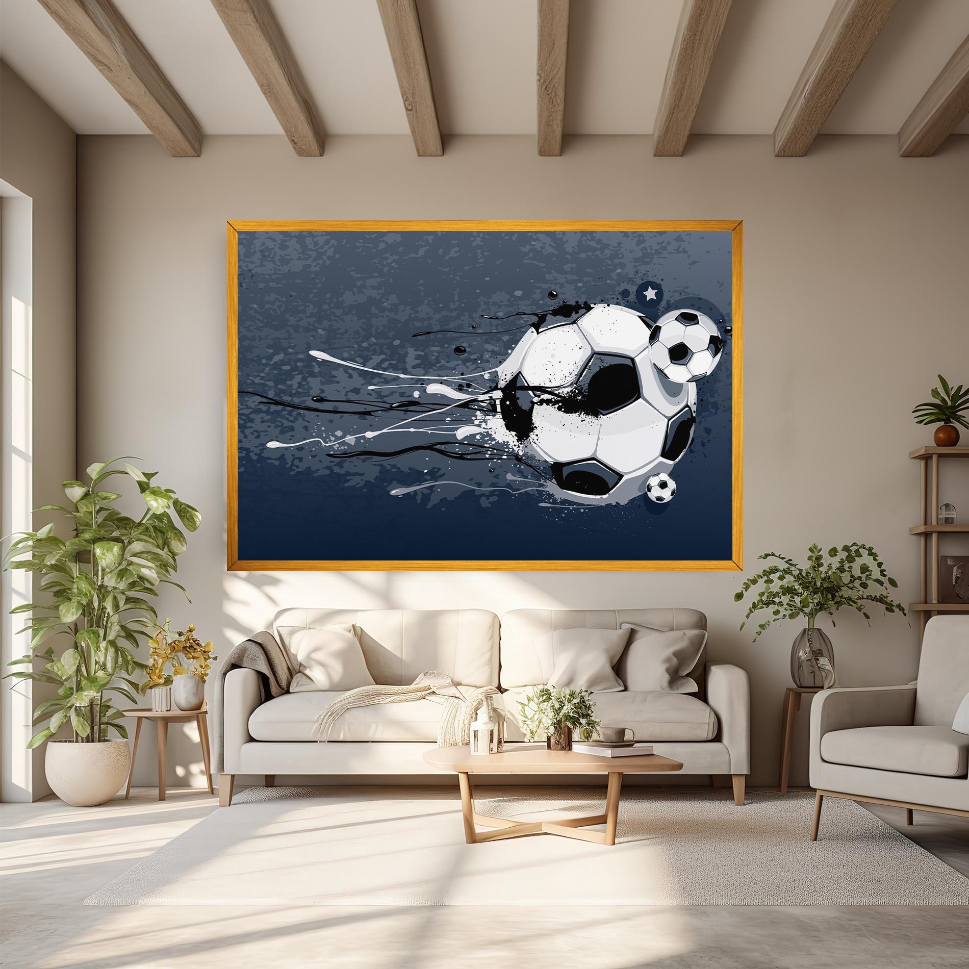 Vászonkép Blue Football mockup 6