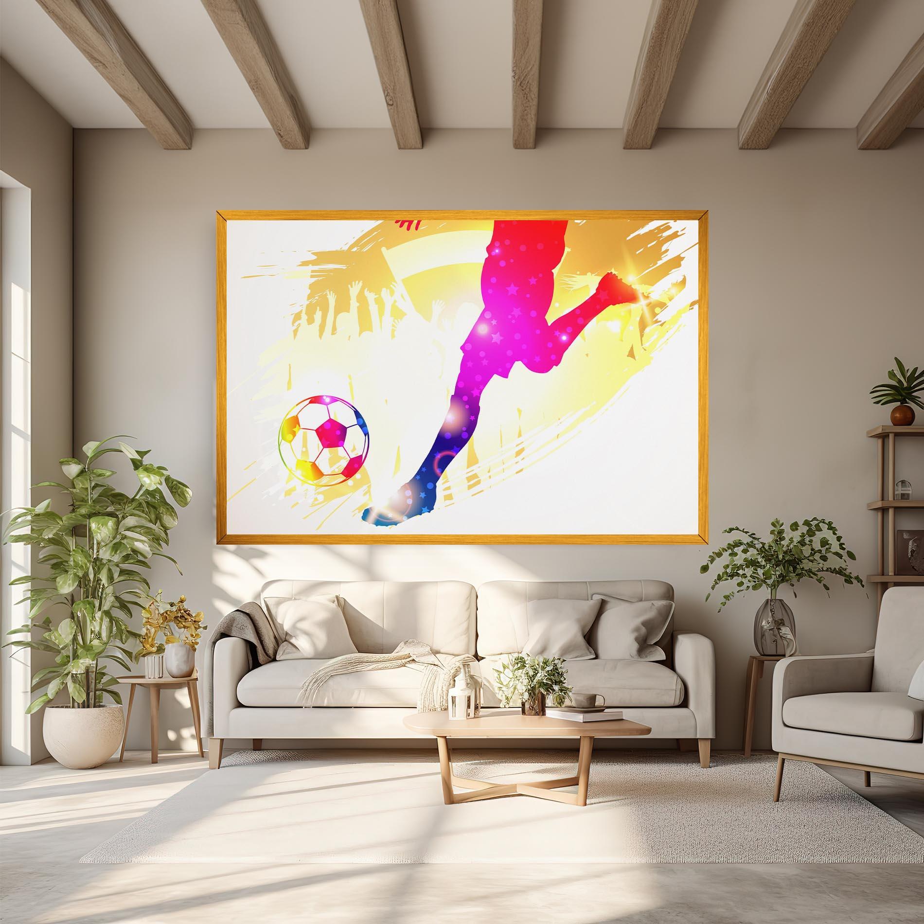 Vászonkép Football Gold Art mockup 6