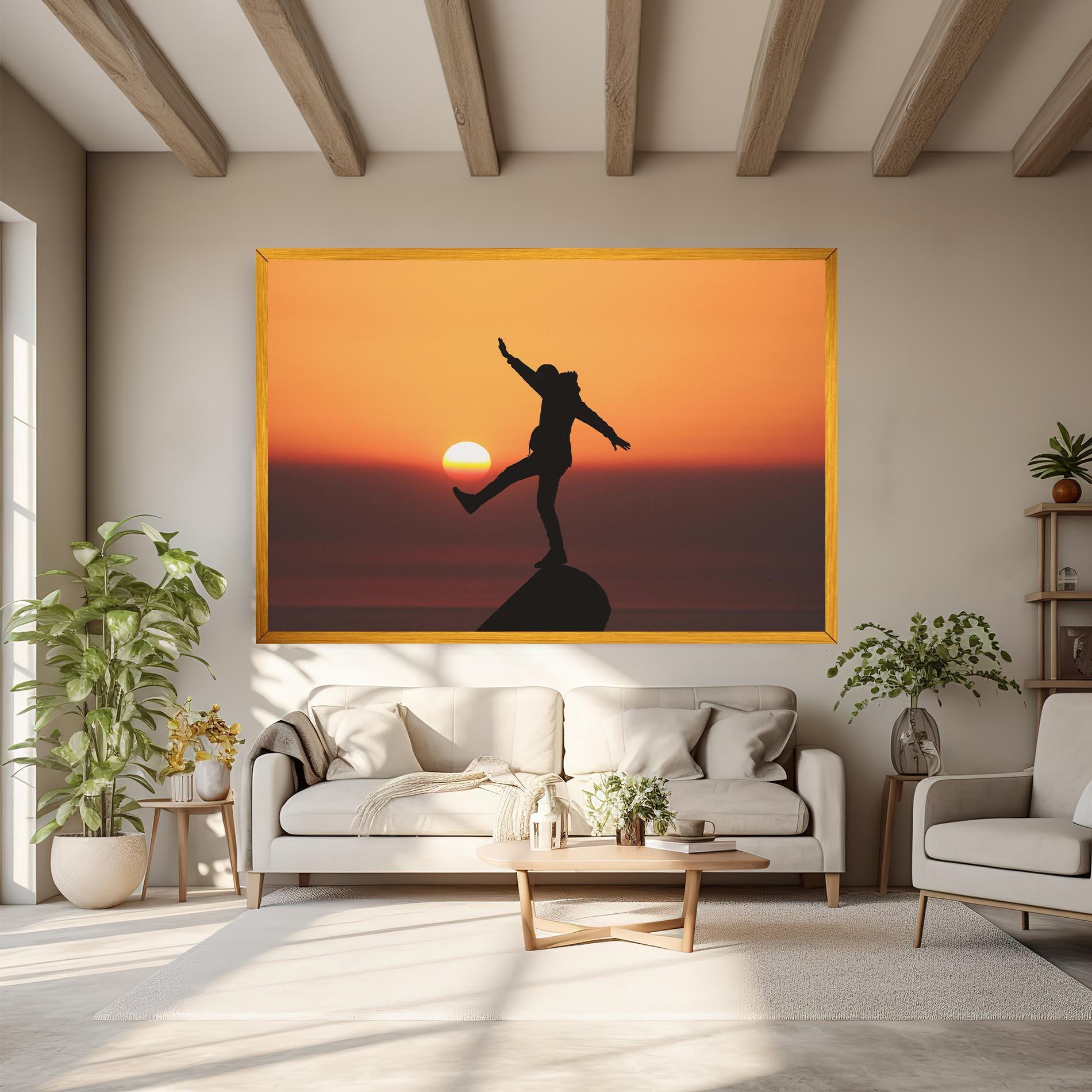 Vászonkép Football With The Sun mockup 6