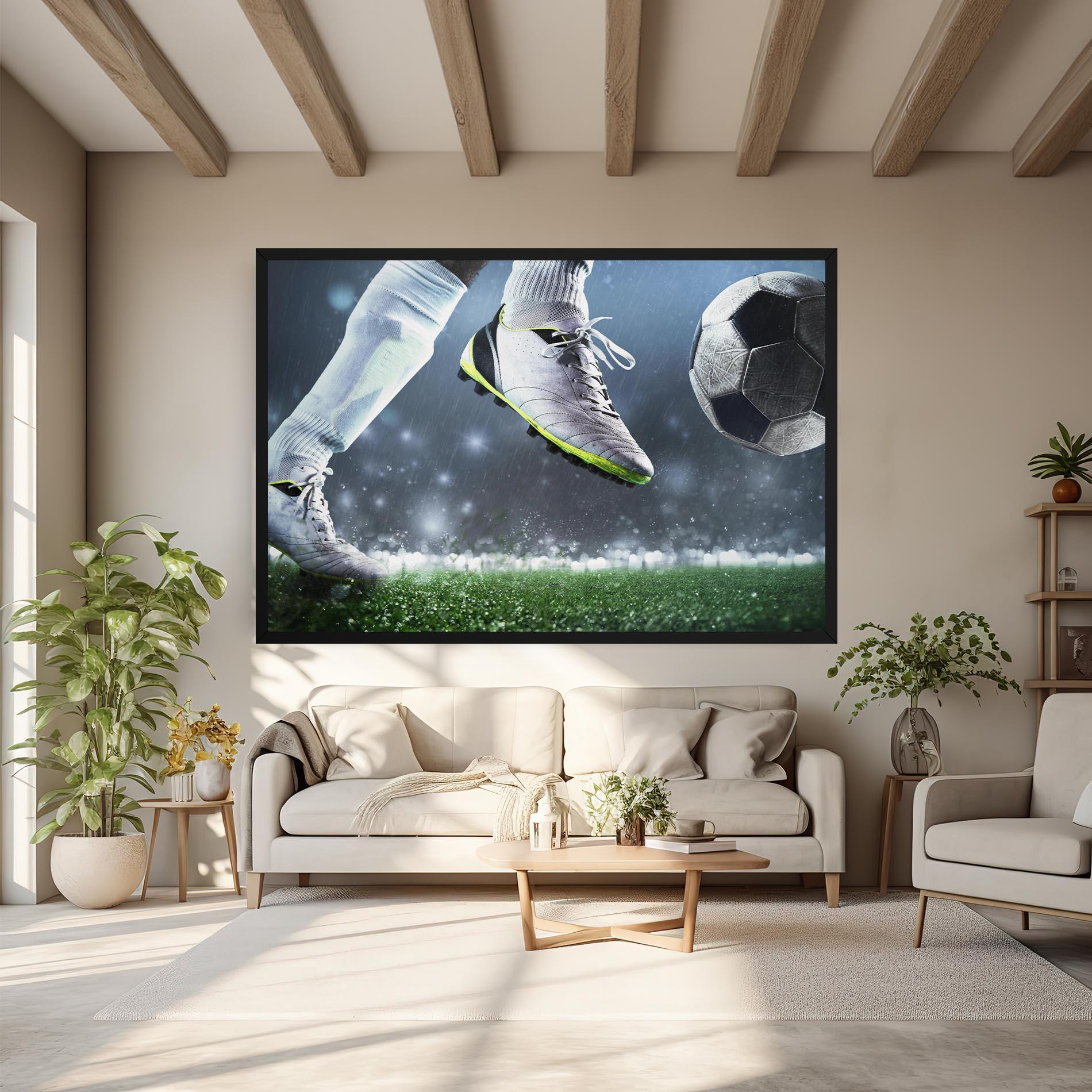 Vászonkép Close Up Football Scene mockup 6