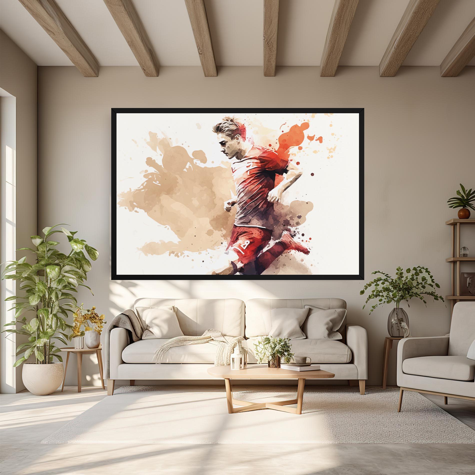 Vászonkép Football Red Cream mockup 6