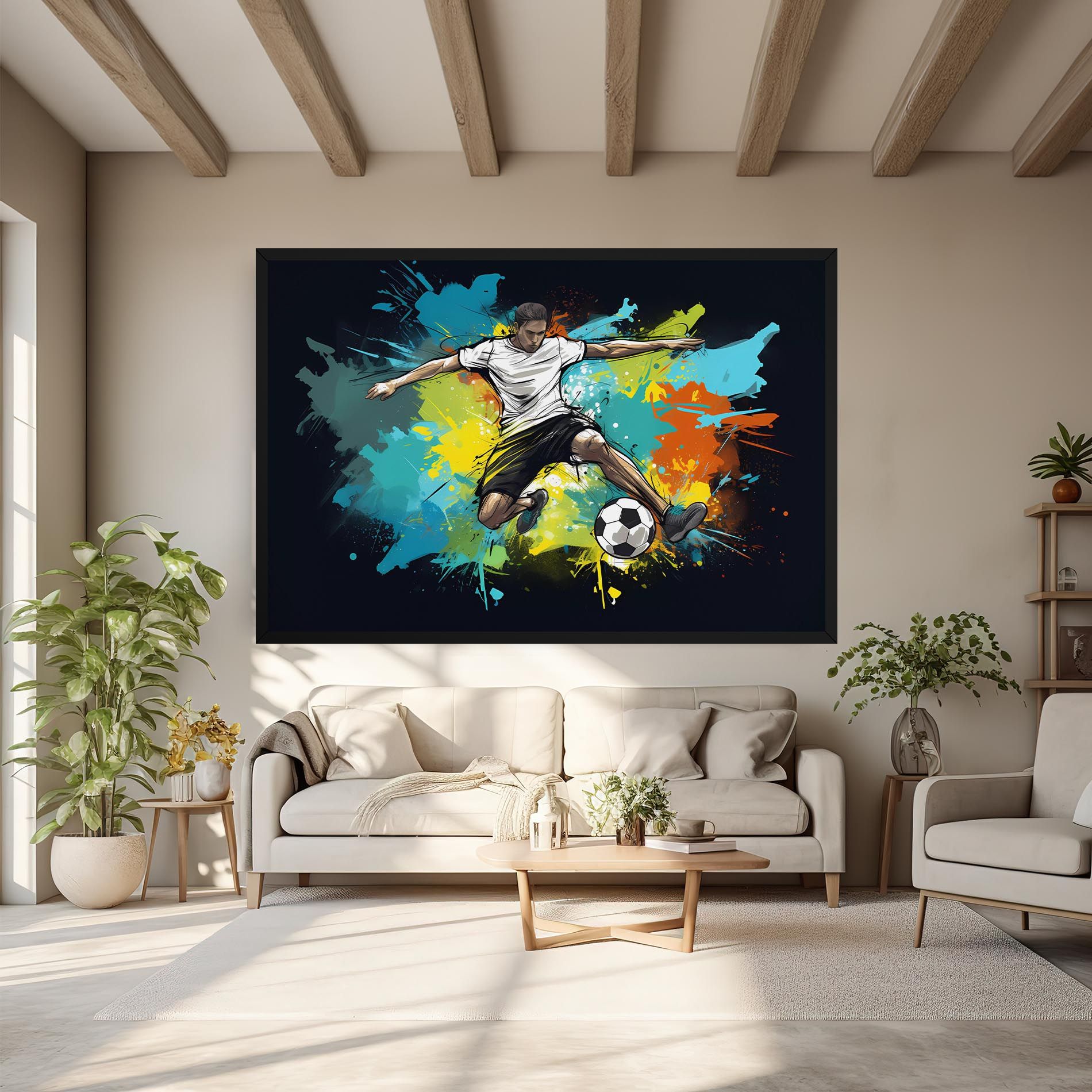 Green Paint Football Player mockup 6