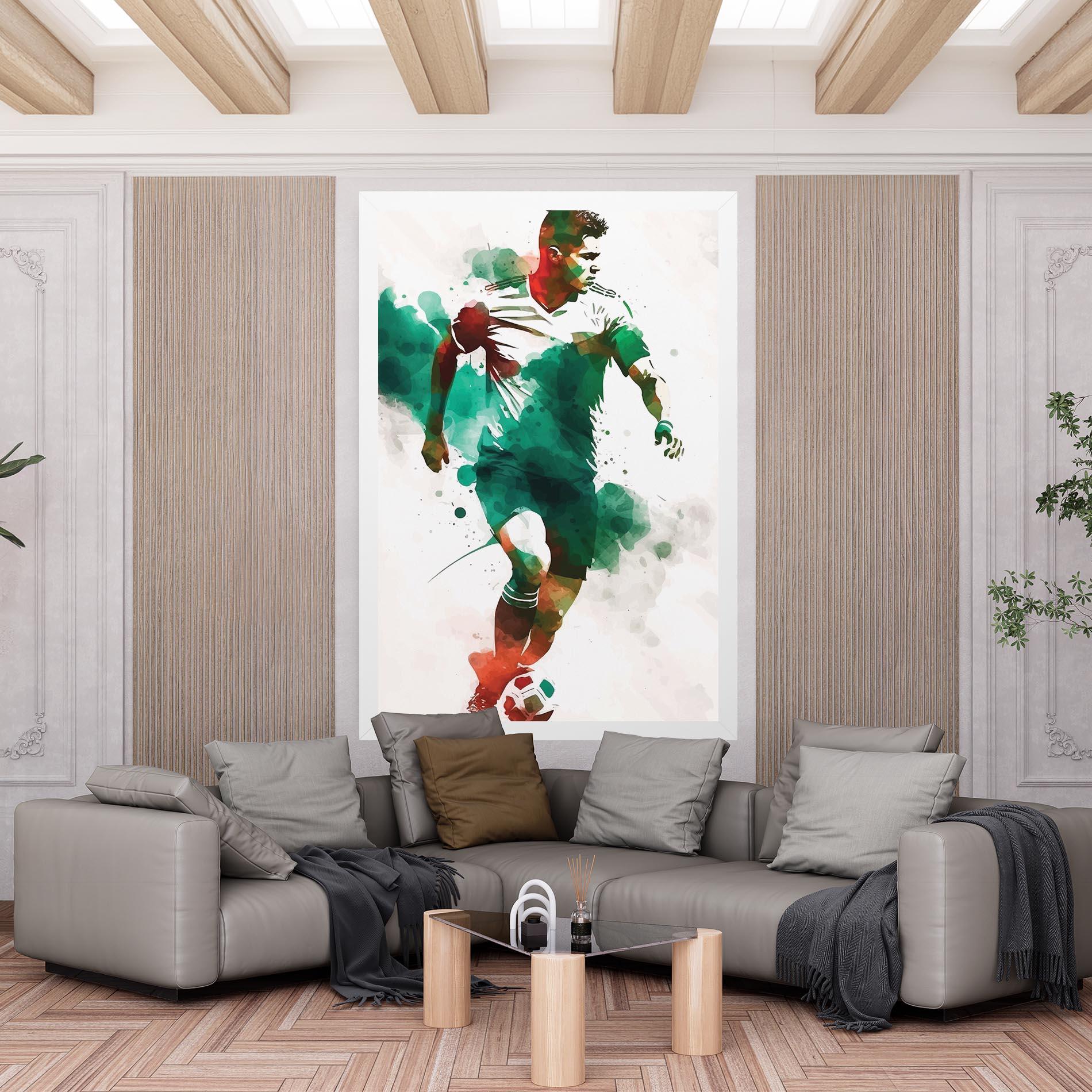 Vászonkép Green Football mockup 6