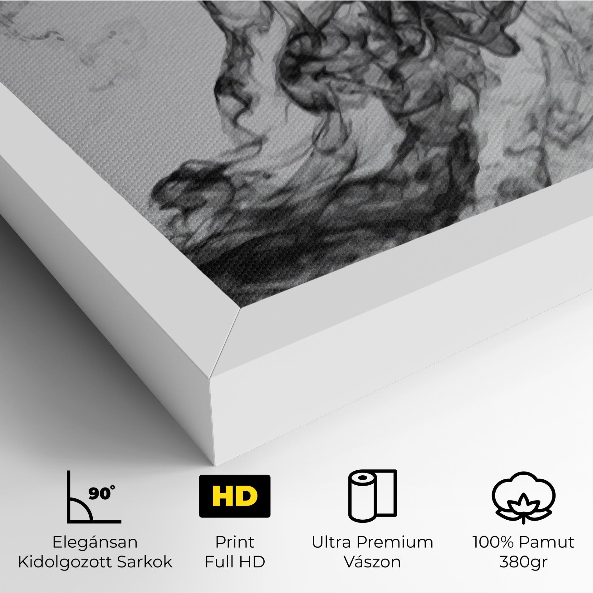 Vászonkép Black Smoke Football mockup 4