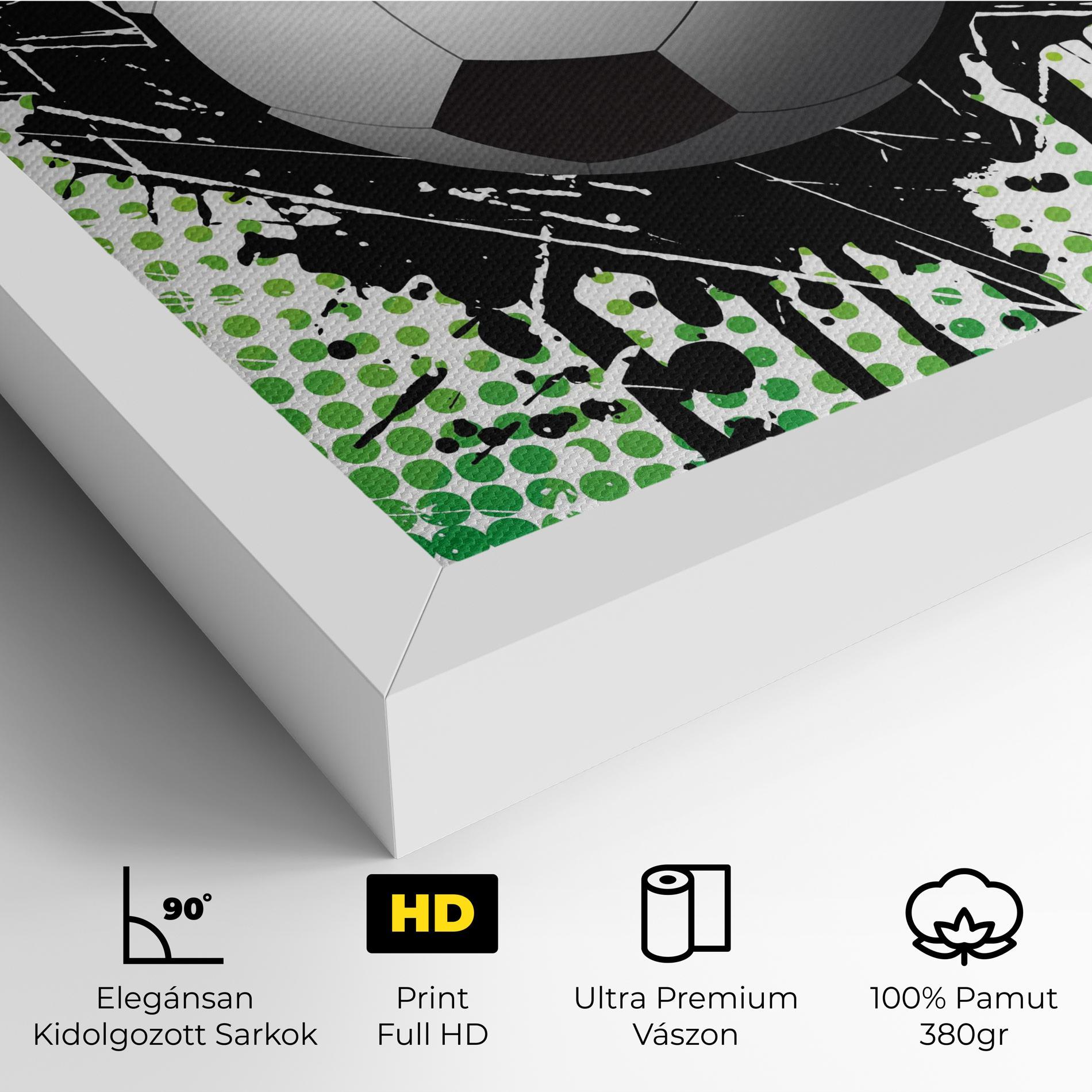 Vászonkép Green Black Football mockup 4