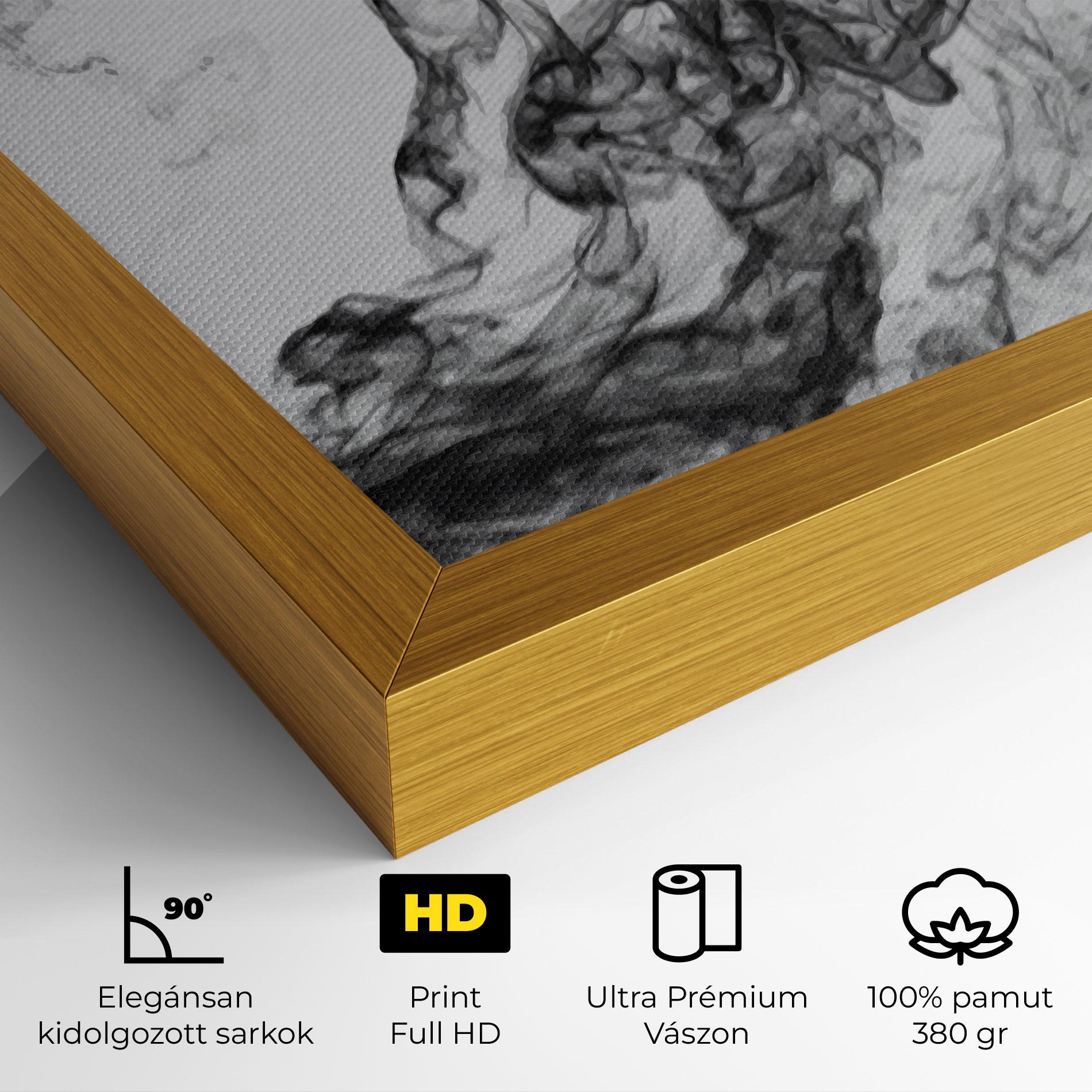 Vászonkép Black Smoke Football mockup 4