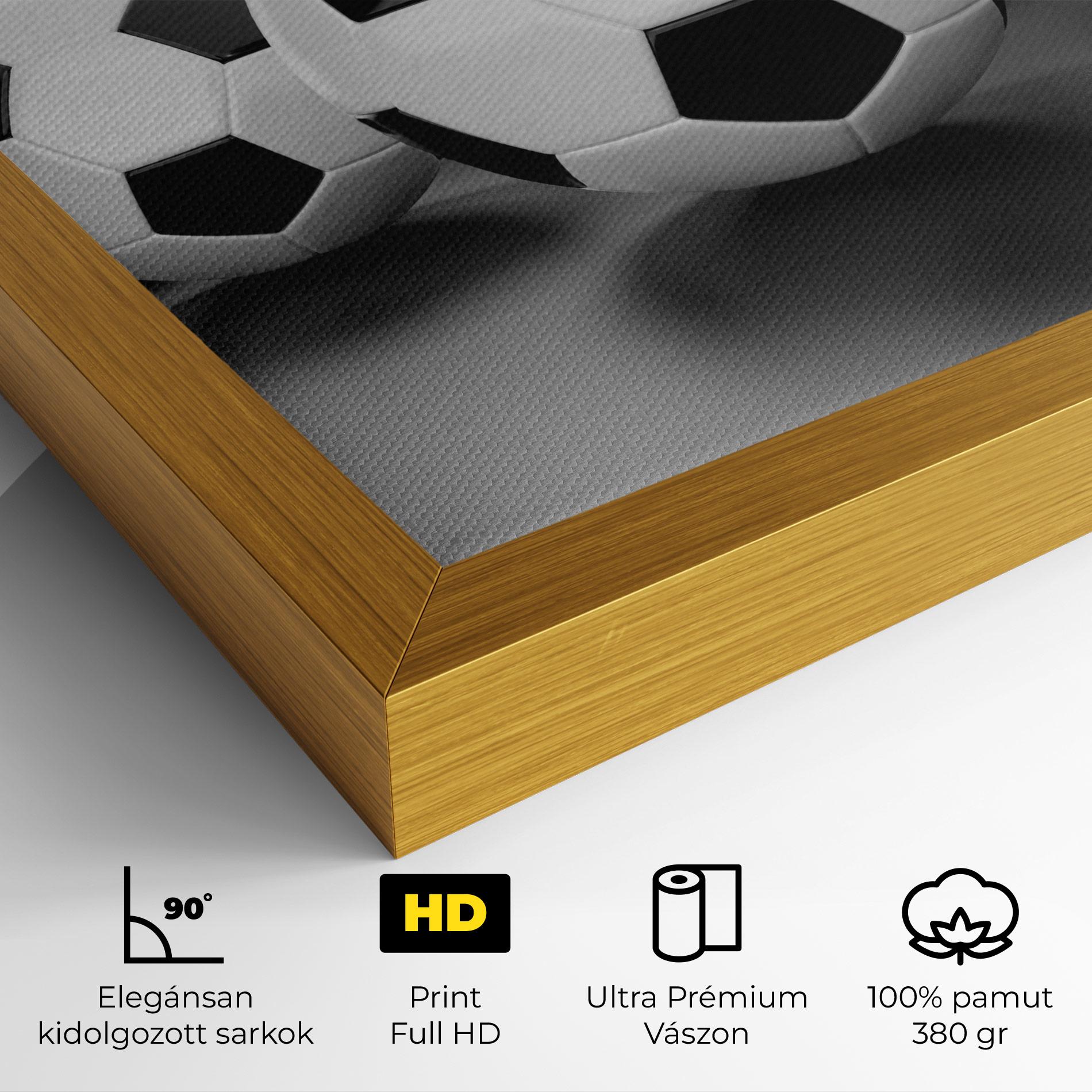 Vászonkép Black White Football mockup 4