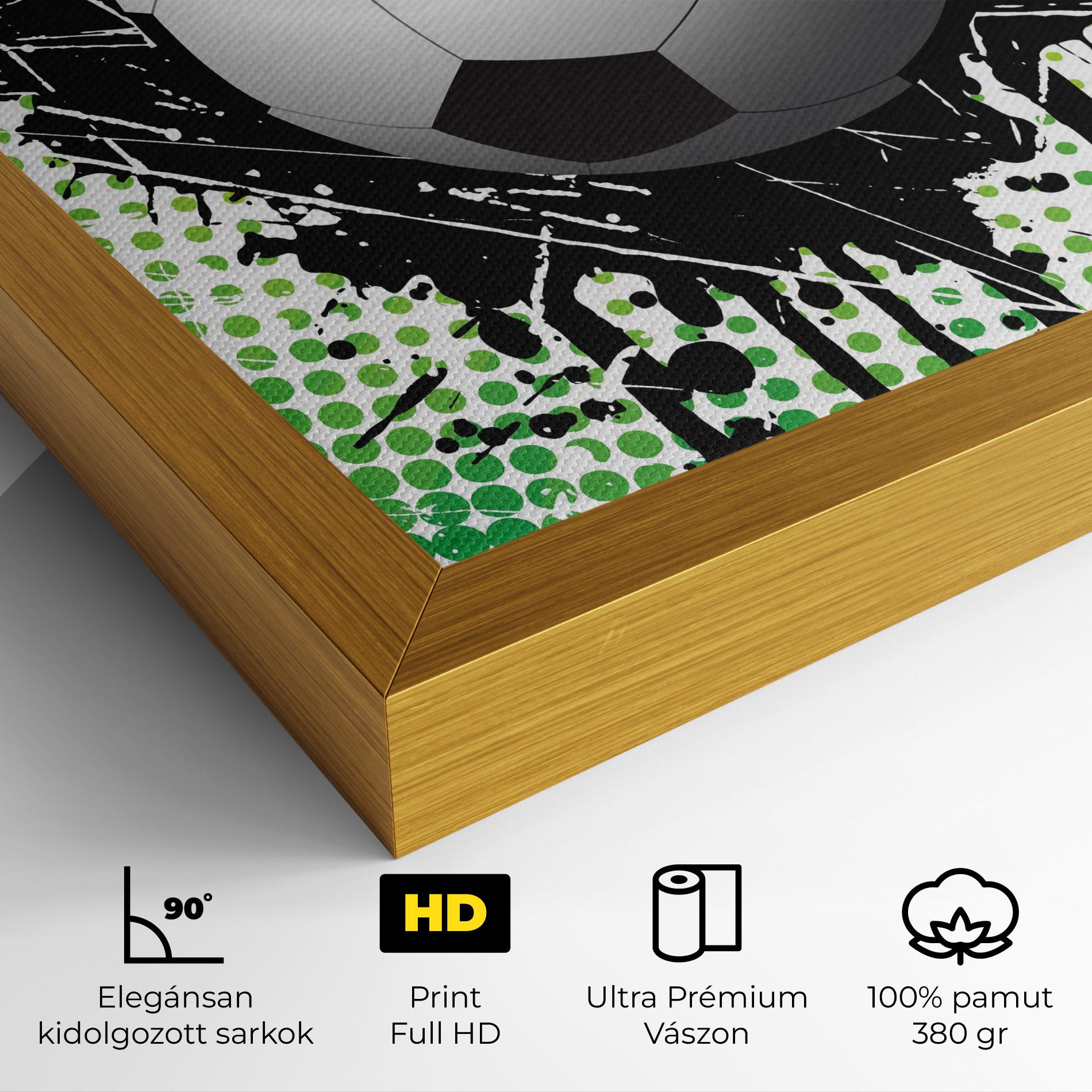 Vászonkép Green Black Football mockup 4
