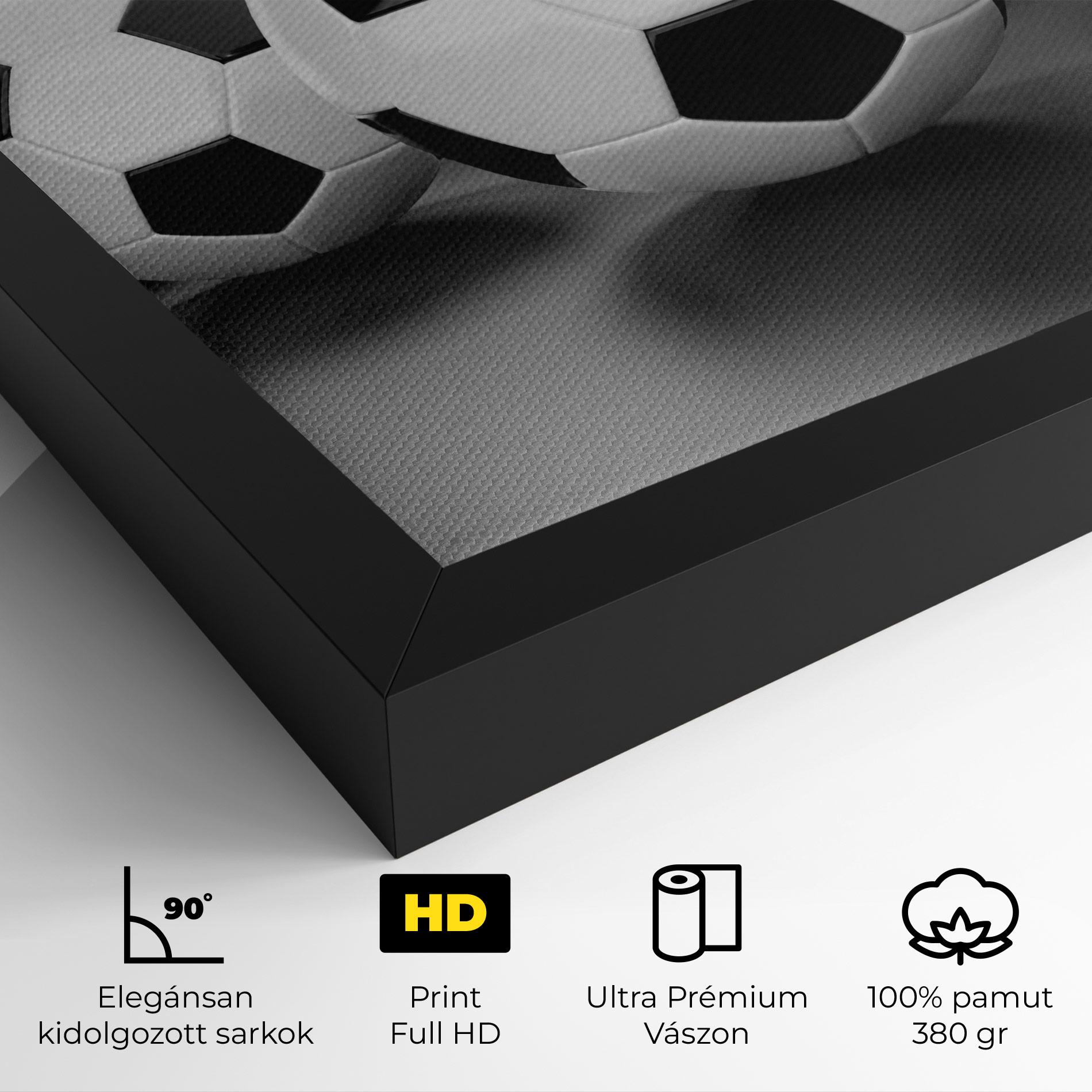 Vászonkép Black White Football mockup 4
